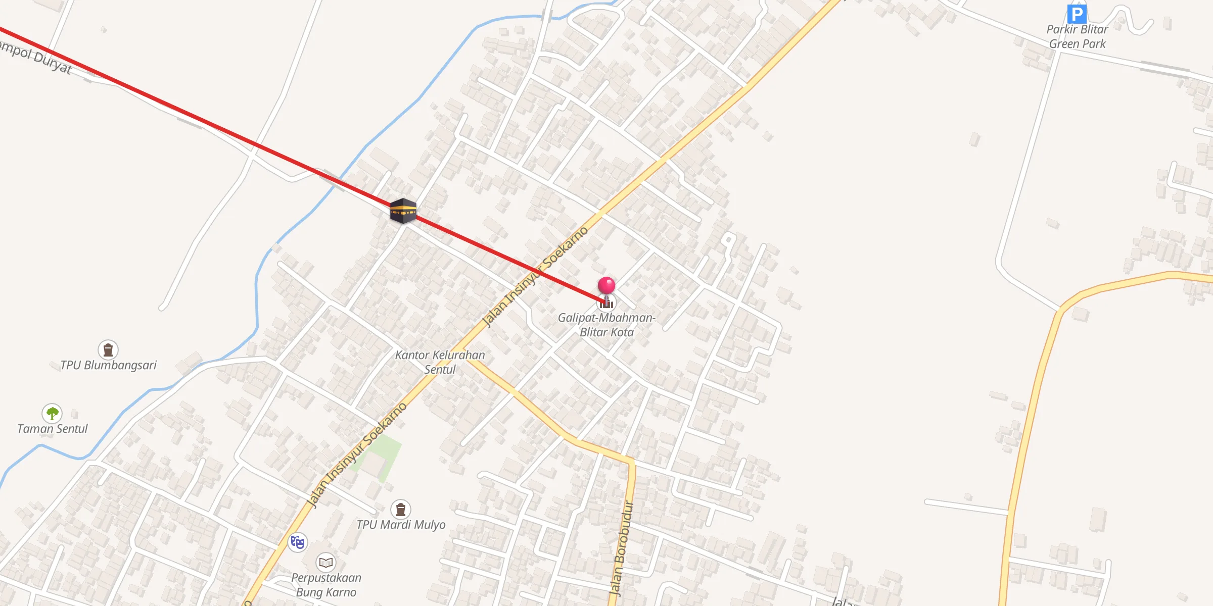 Carte de localisation : Galipat-Mbahman-Blitar Kota