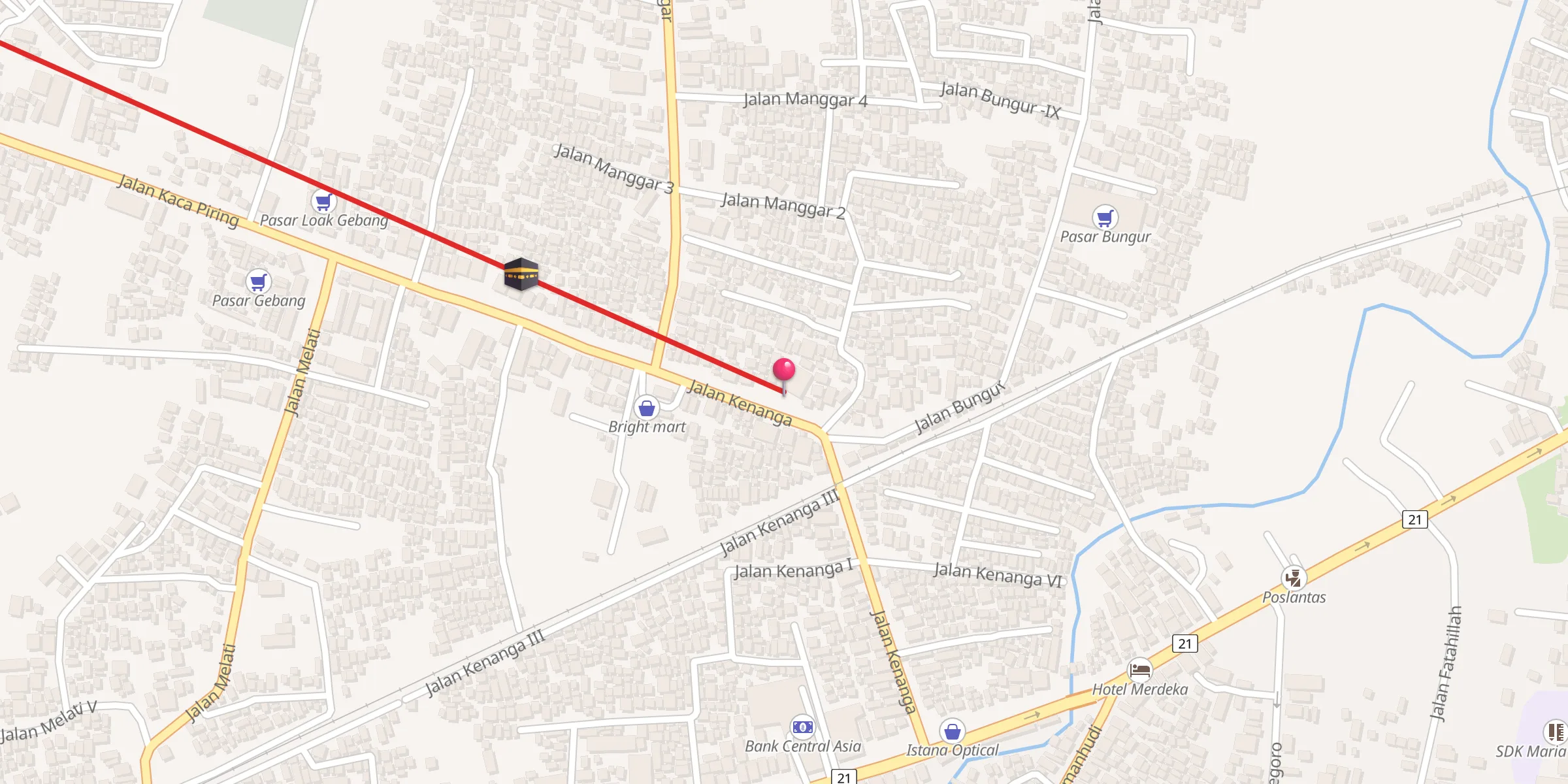 Carte de localisation : Masjid Baitur Roja