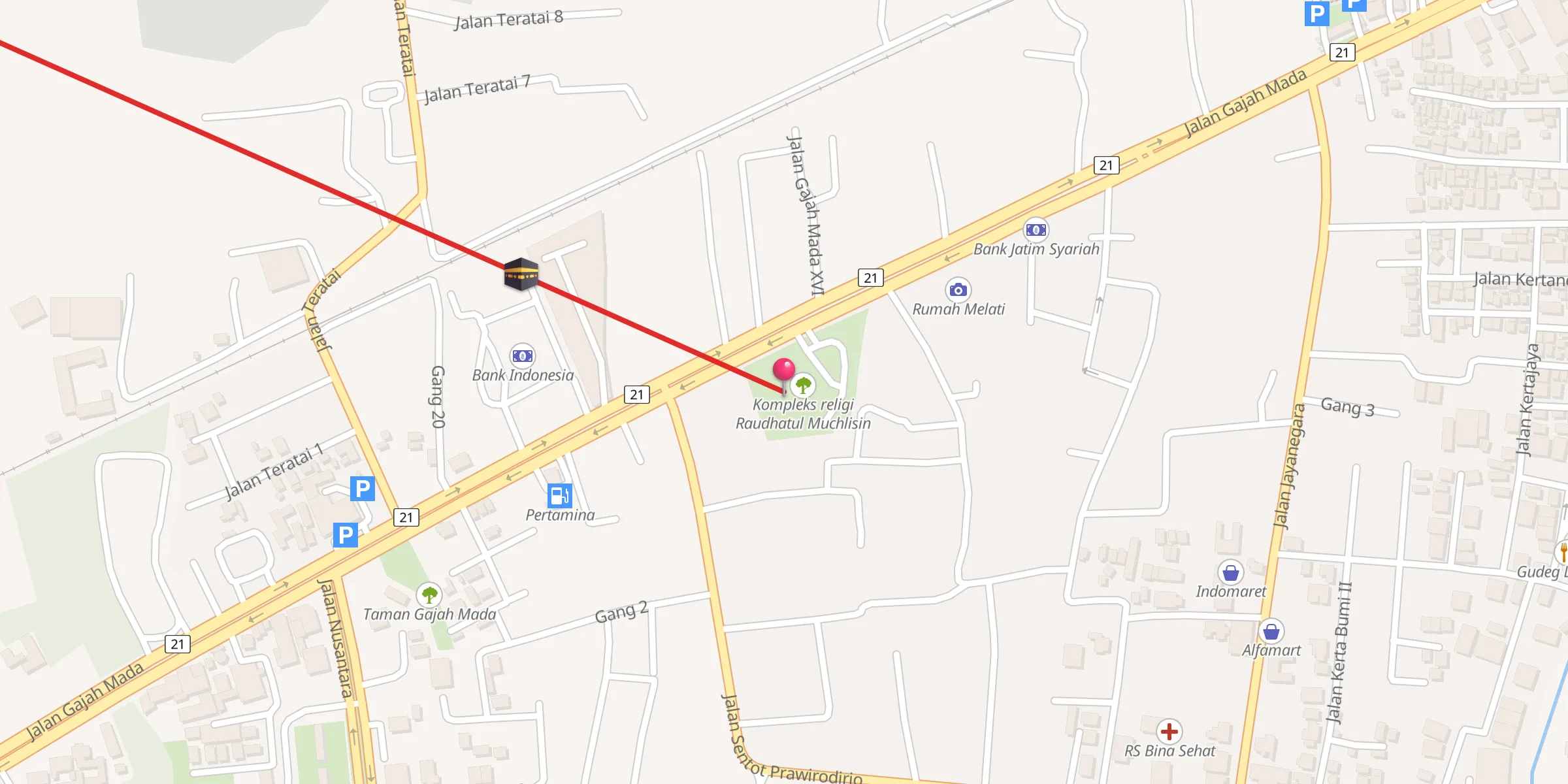 Carte de localisation : Masjid Raudhatul Muchlisin