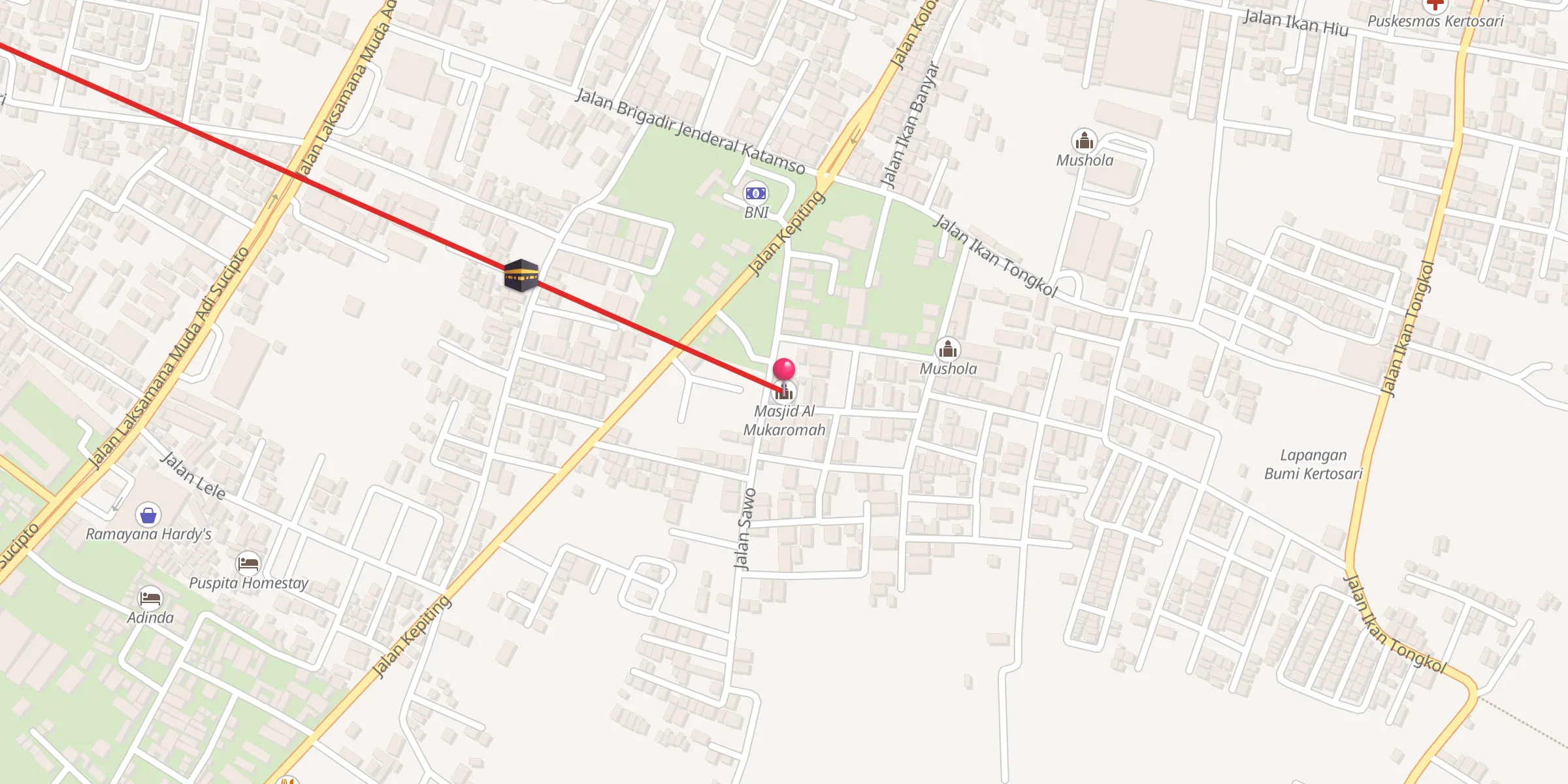 Carte de localisation : Masjid Al Mukaromah