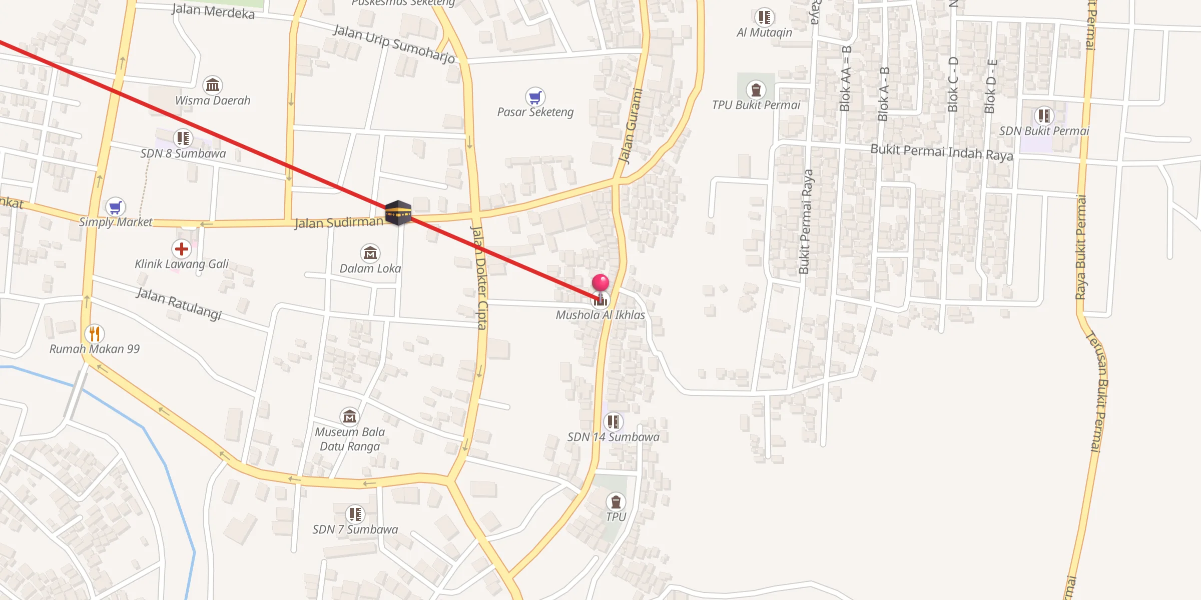 Carte de localisation : Mushola Al Ikhlas
