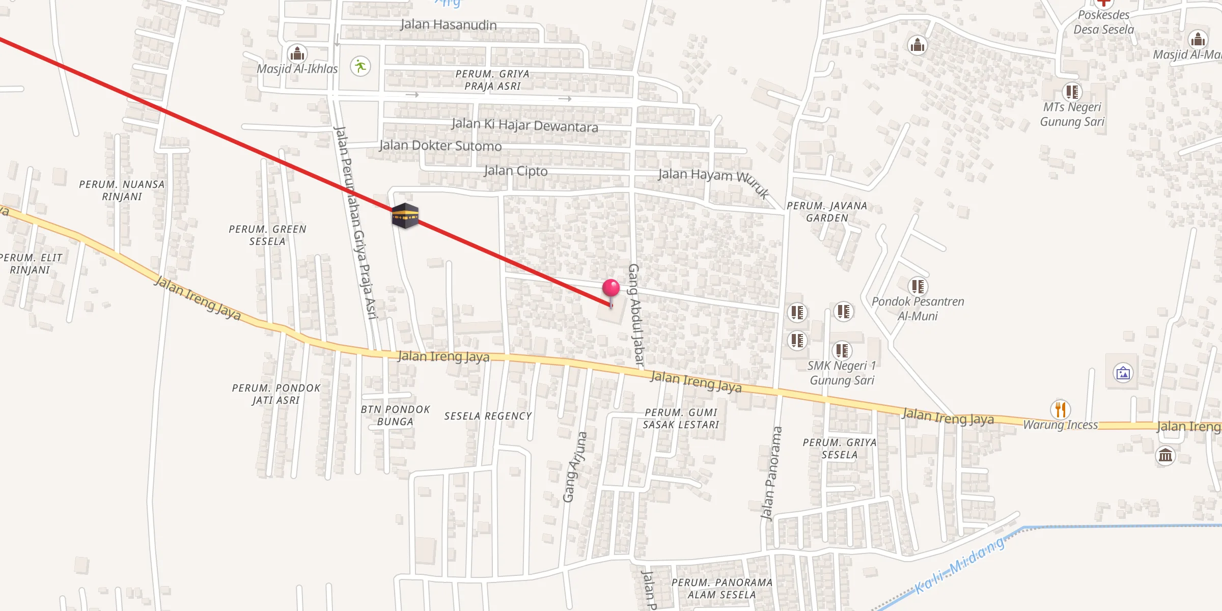 Carte de localisation : Masjid Abdul Jabar