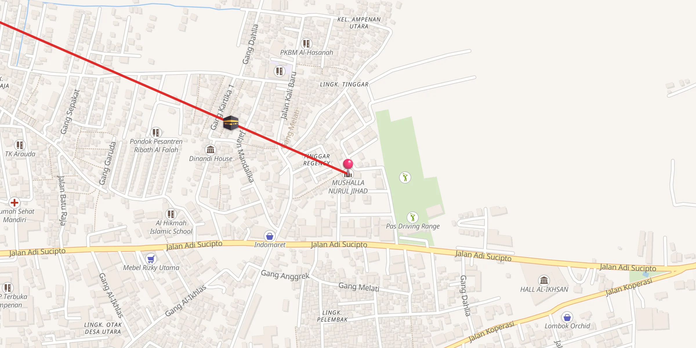 Carte de localisation : MUSHALLA NURUL JIHAD