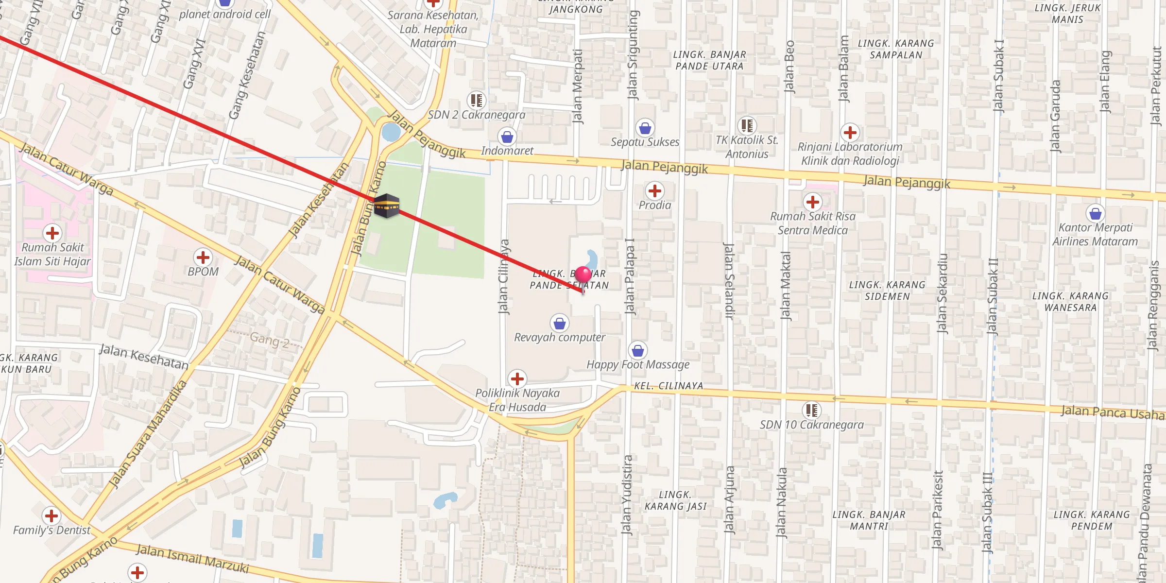Carte de localisation : MUSHALLA MATARAM MALL