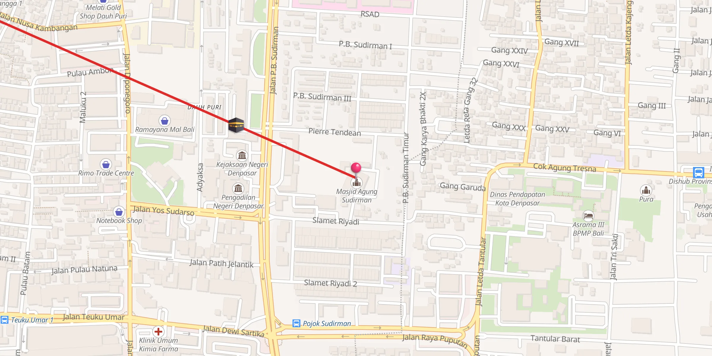 Carte de localisation : Masjid Agung Sudirman