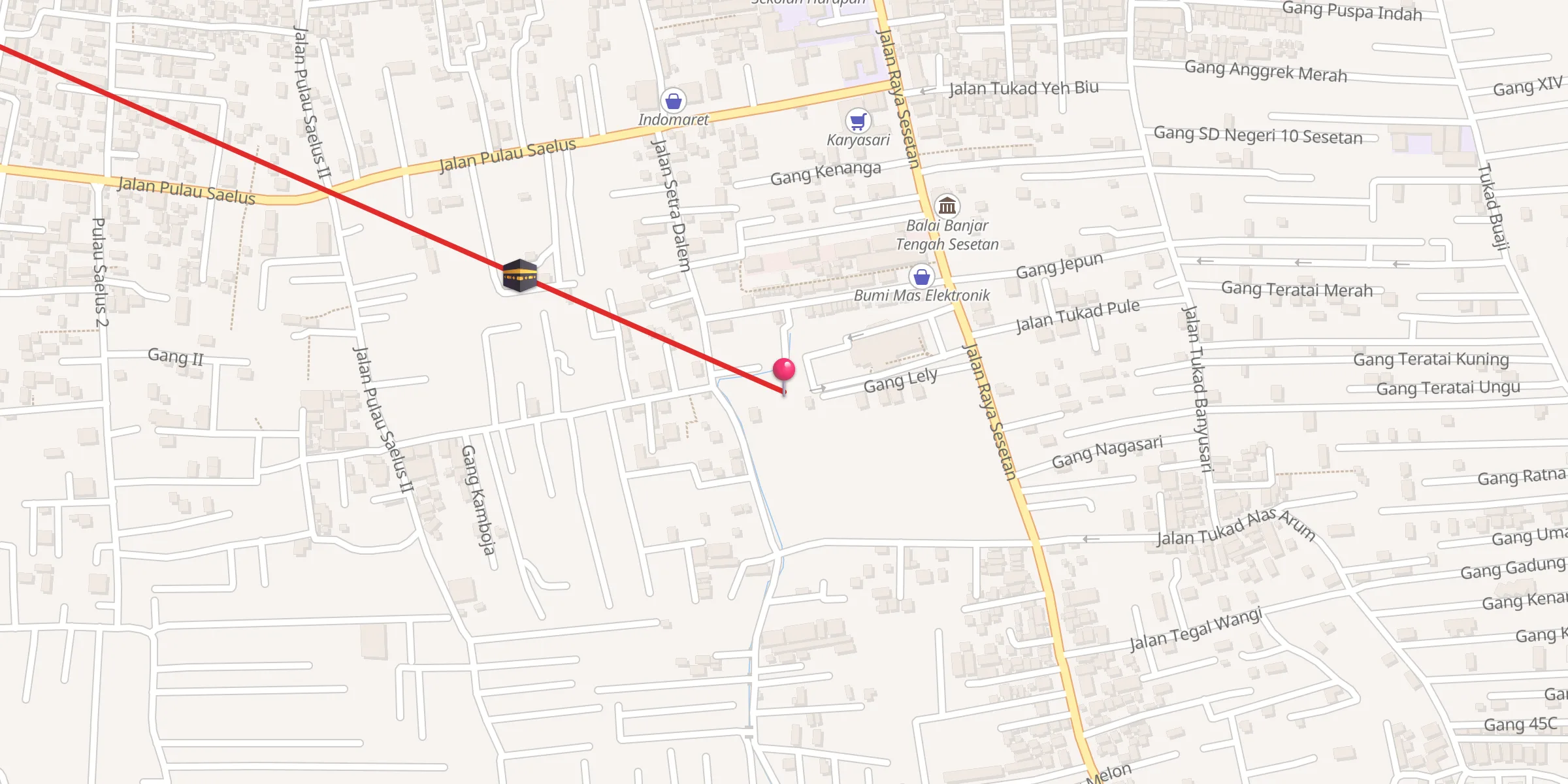 Carte de localisation : Mushola UT Denpasar
