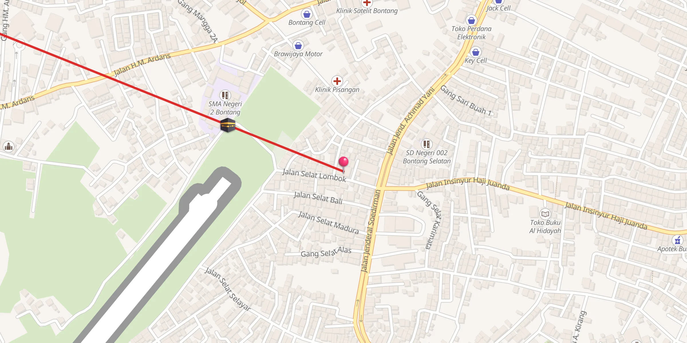 Carte de localisation : Masjid Al-Aqrobun