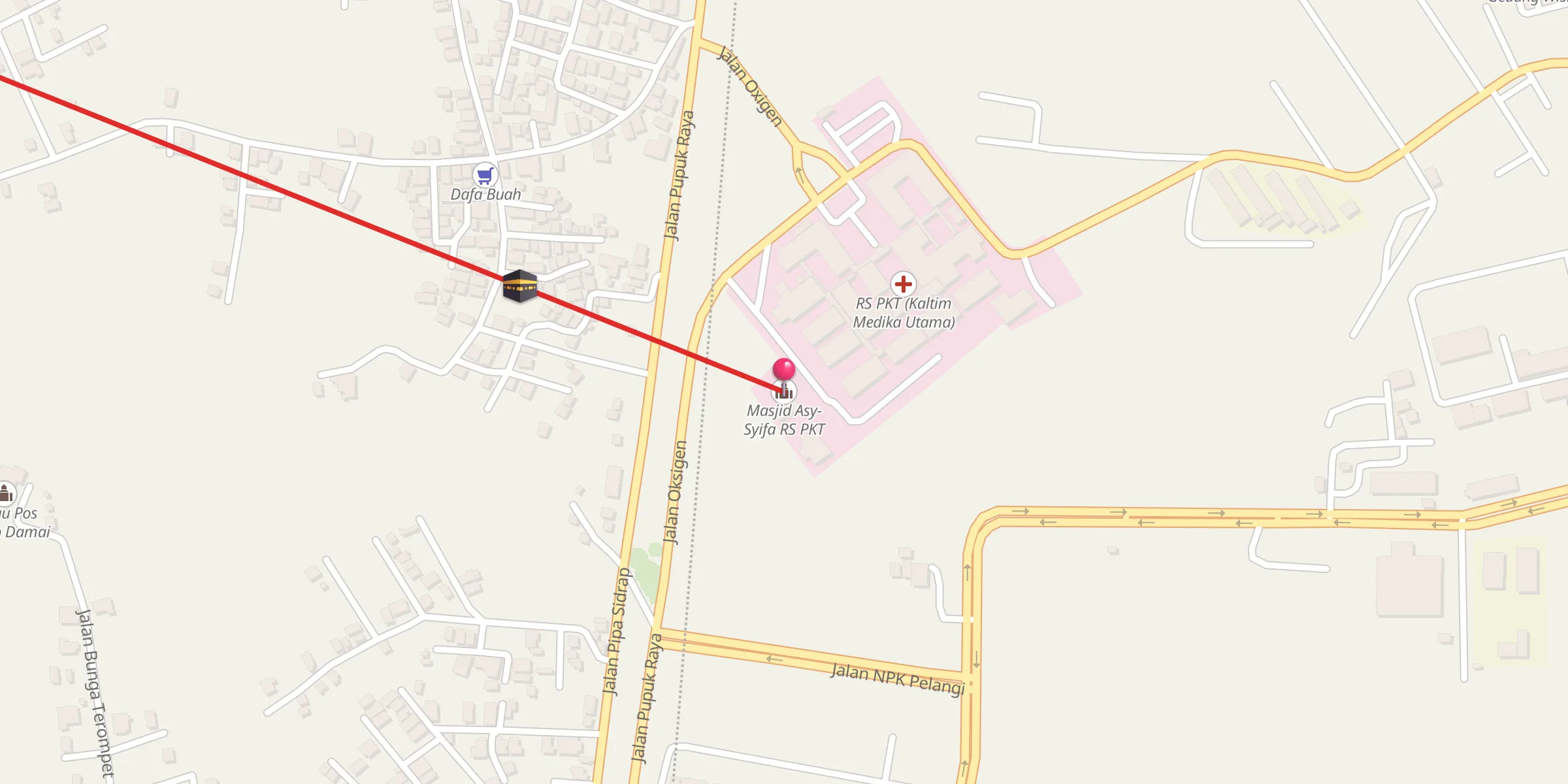 Carte de localisation : Masjid Asy-Syifa RS PKT