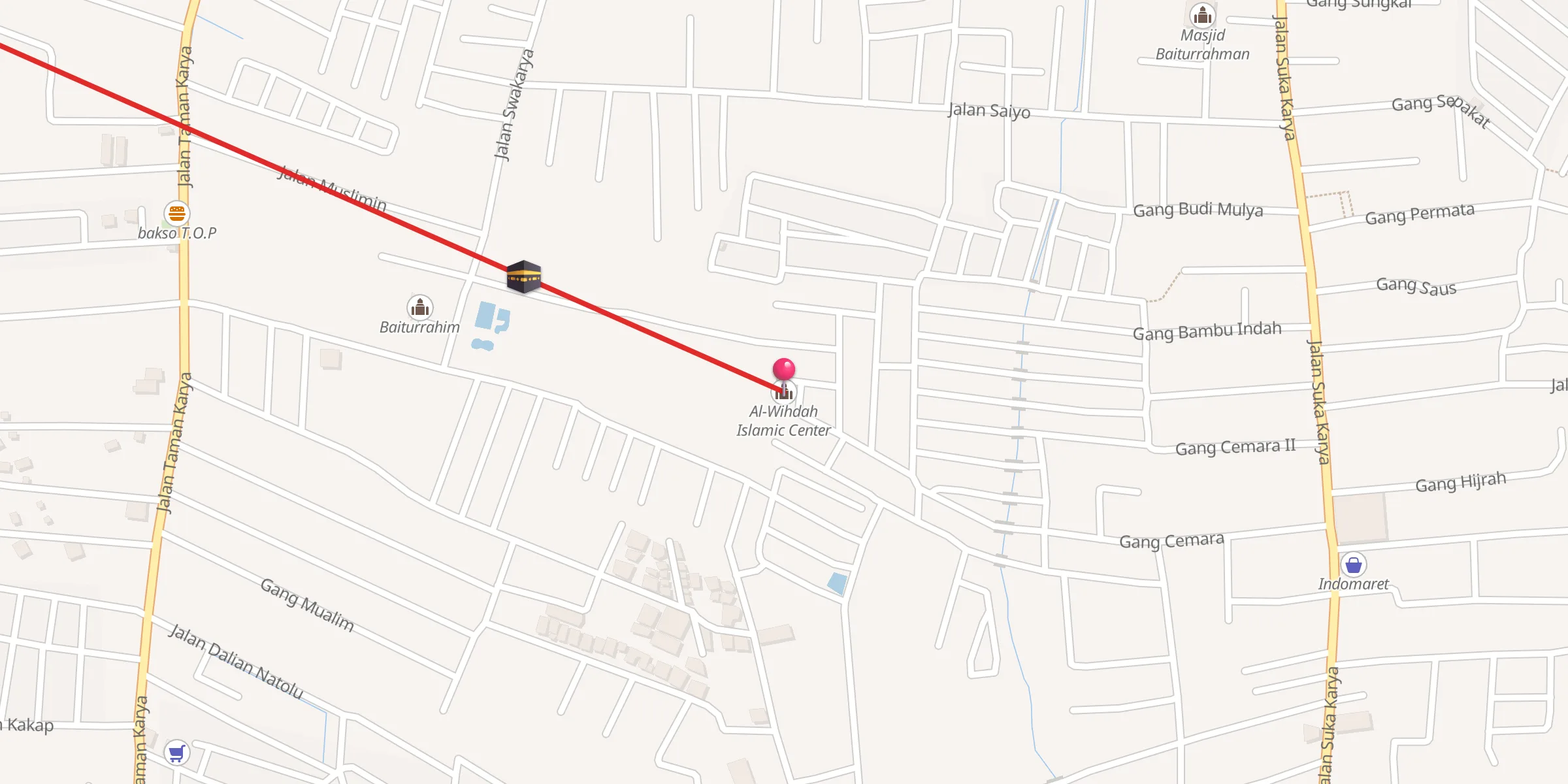 Carte de localisation : Al-Wihdah Islamic Center