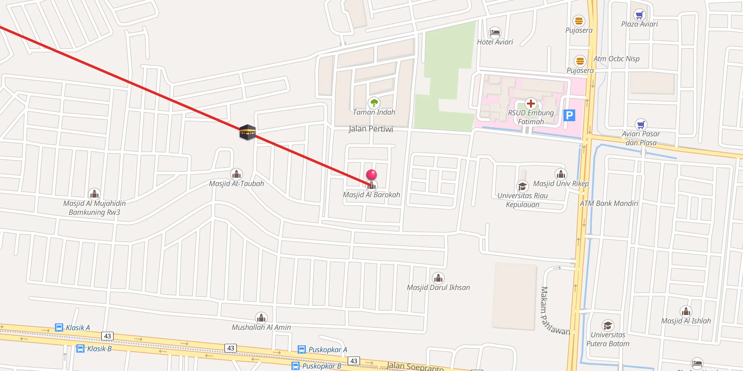 Carte de localisation : Masjid Al Barokah