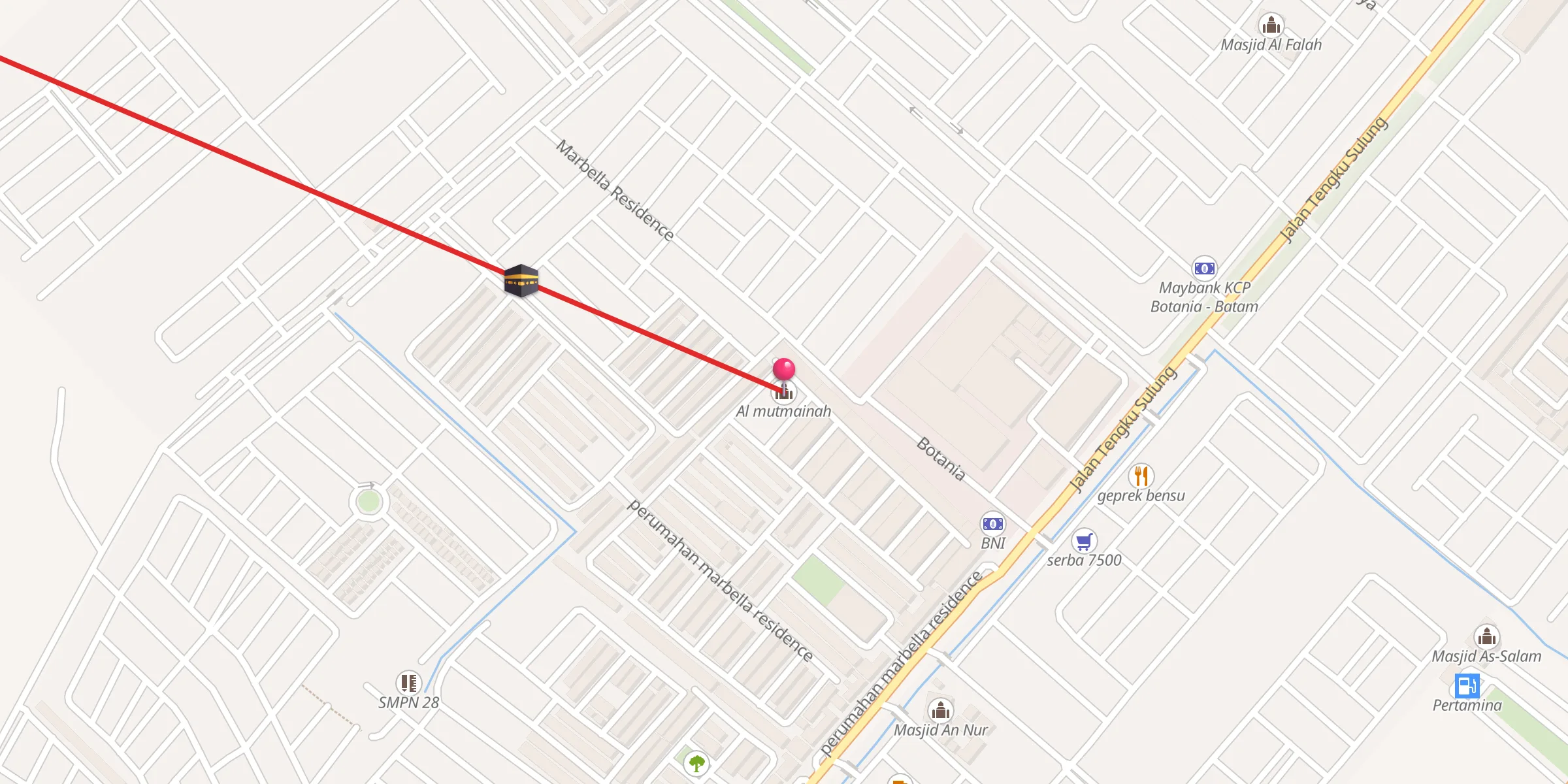 Carte de localisation : Al mutmainah
