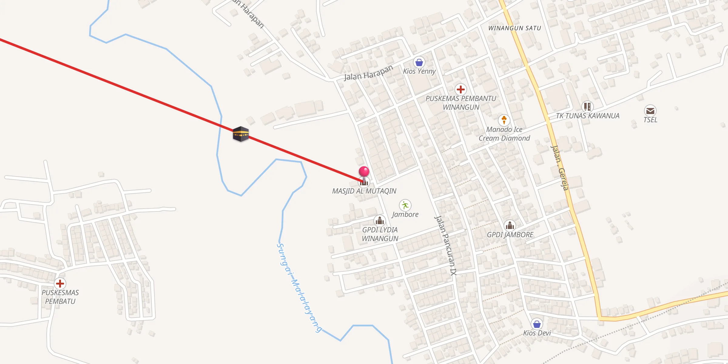 Carte de localisation : MASJID AL MUTAQIN