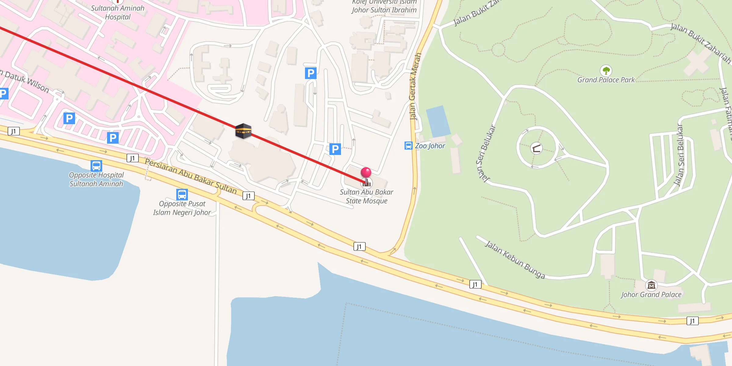 Carte de localisation : Sultan Abu Bakar Mosque
