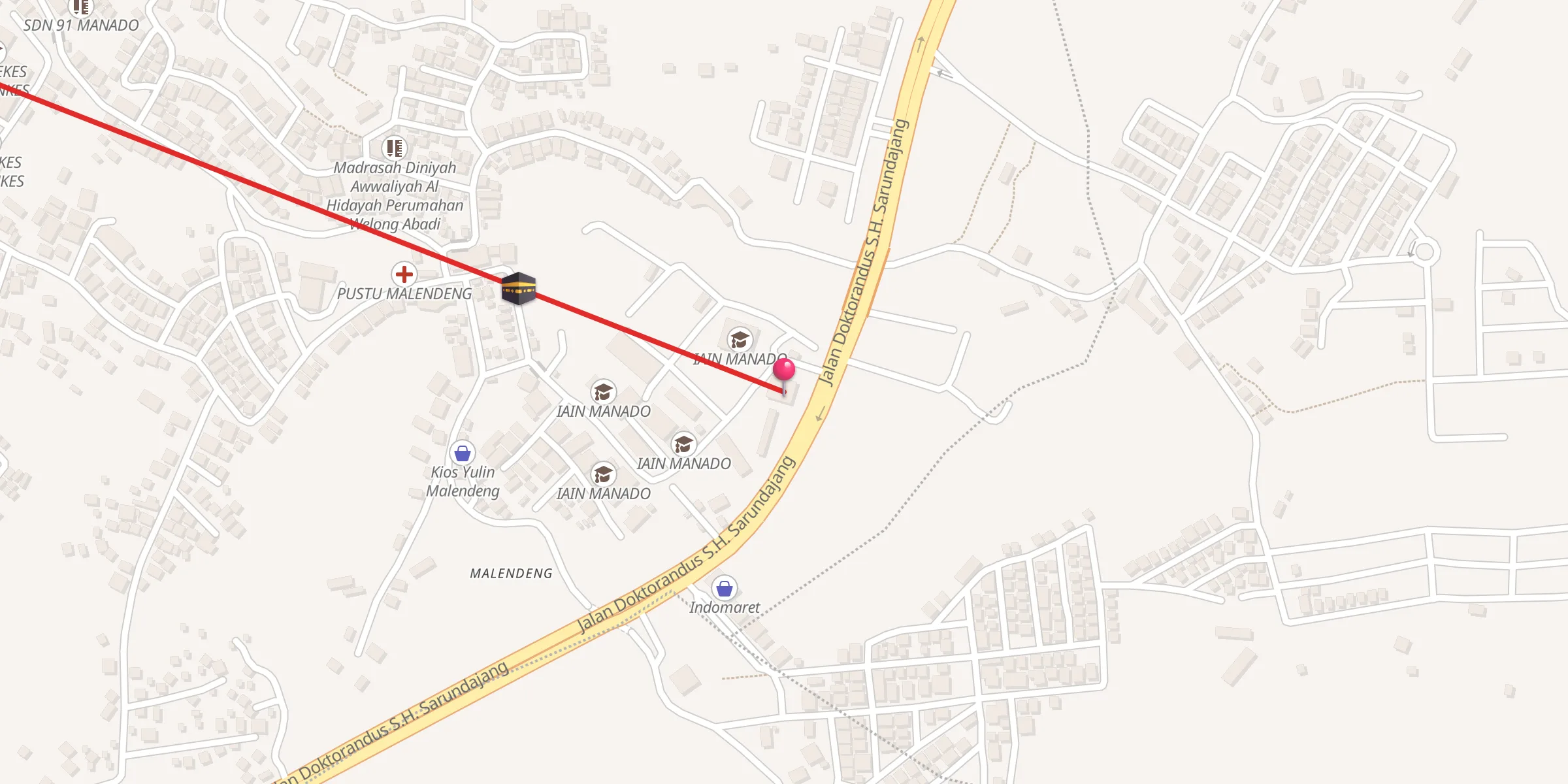 Carte de localisation : MASJID IAIN AL JAMIAH
