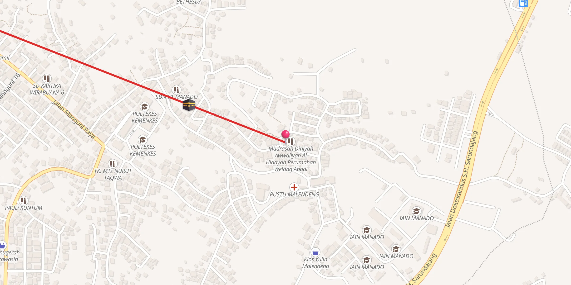 Carte de localisation : MASJID AL HIDAYAH