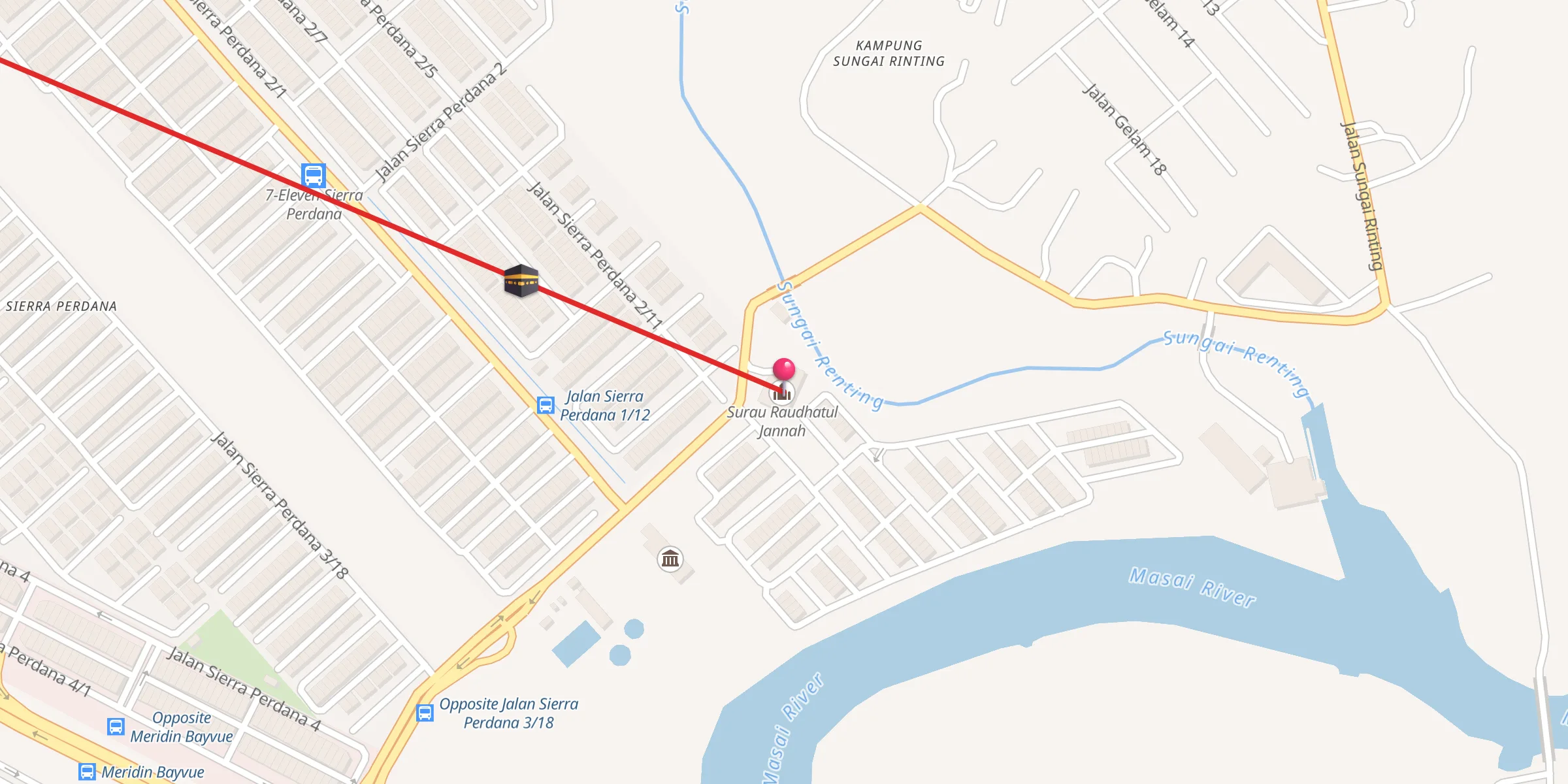 Carte de localisation : Surau Raudhatul Jannah