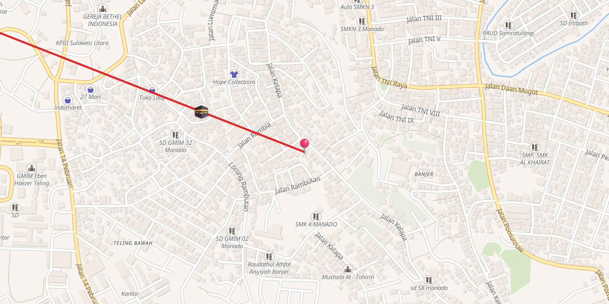 Carte de localisation : MASJID USWATUN HASANAH