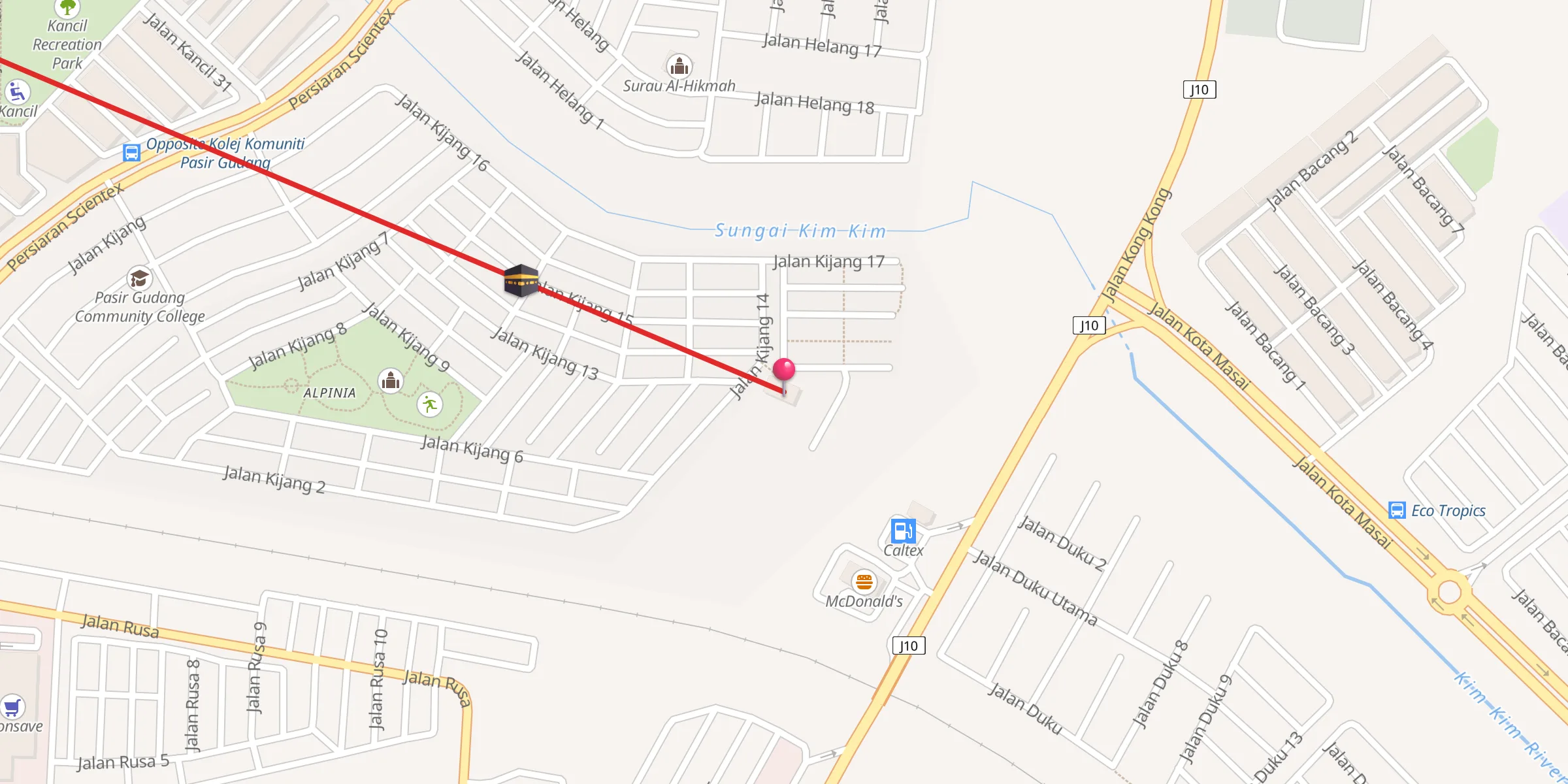 Carte de localisation : Surau Alpinia