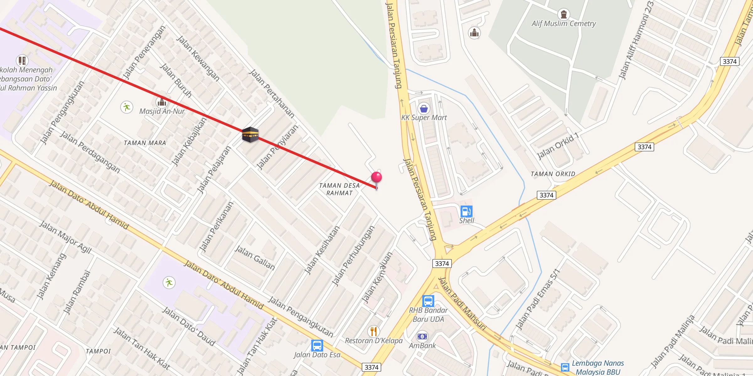 Carte de localisation : Surau Baitul Rahman