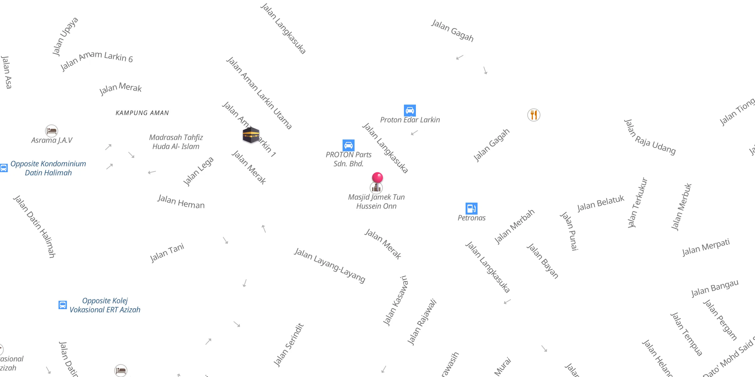 Carte de localisation : Masjid Jamek Tun Hussein Onn