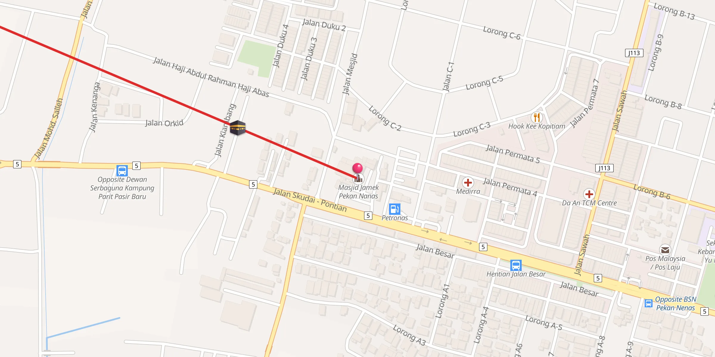 Carte de localisation : Masjid Jamek Pekan Nanas