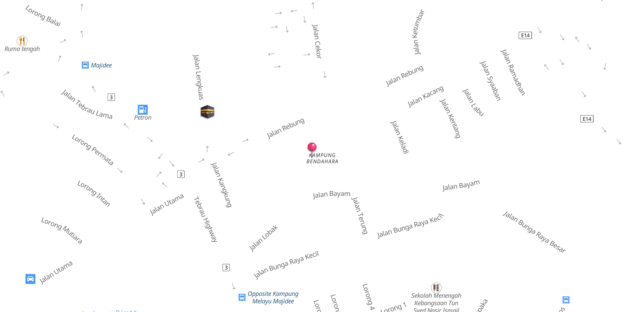 Carte de localisation : Masjid Jamek Kampung Bendahara