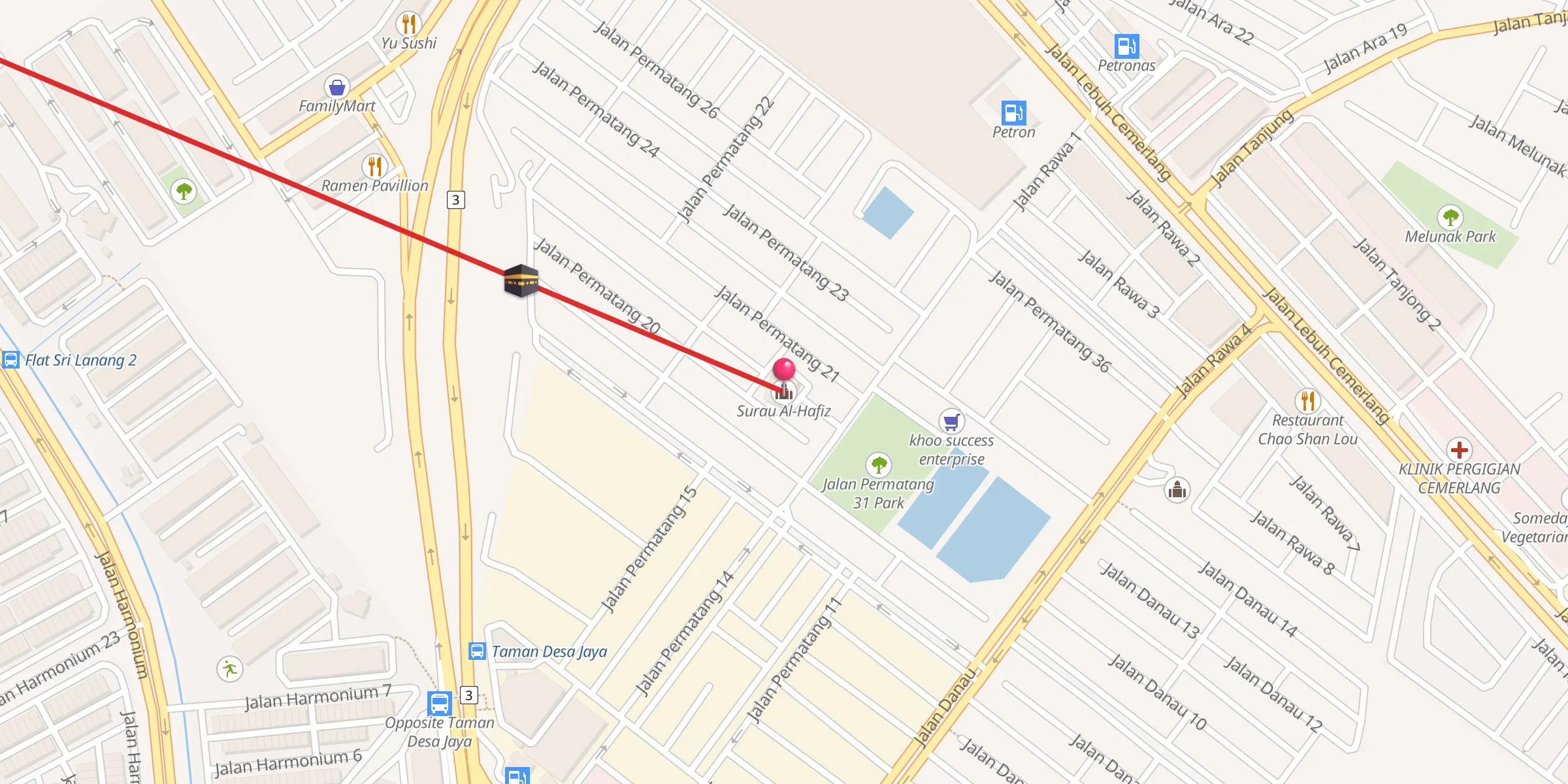 Carte de localisation : Surau Al-Hafiz
