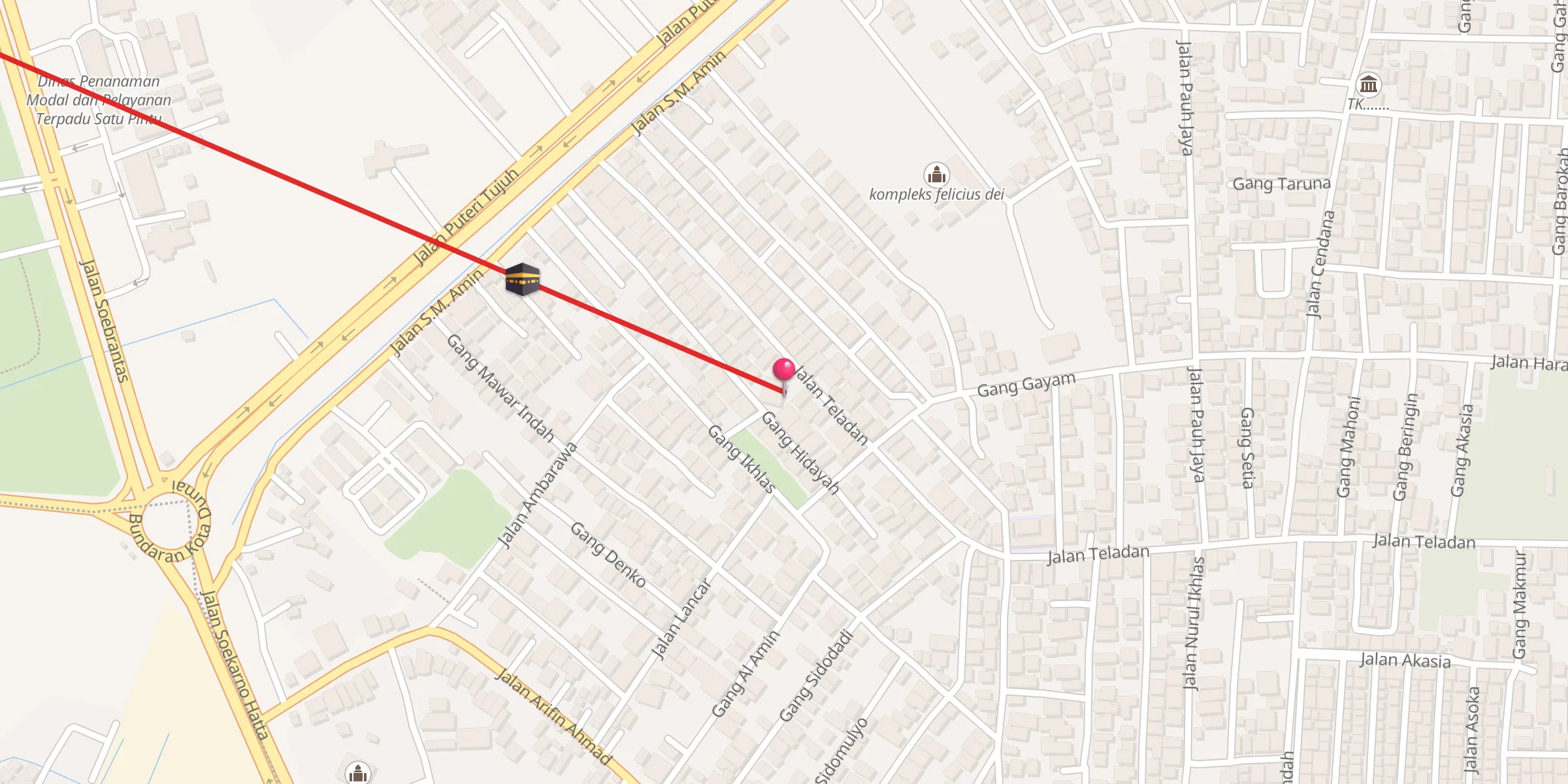 Carte de localisation : komplek masjid al hidayah