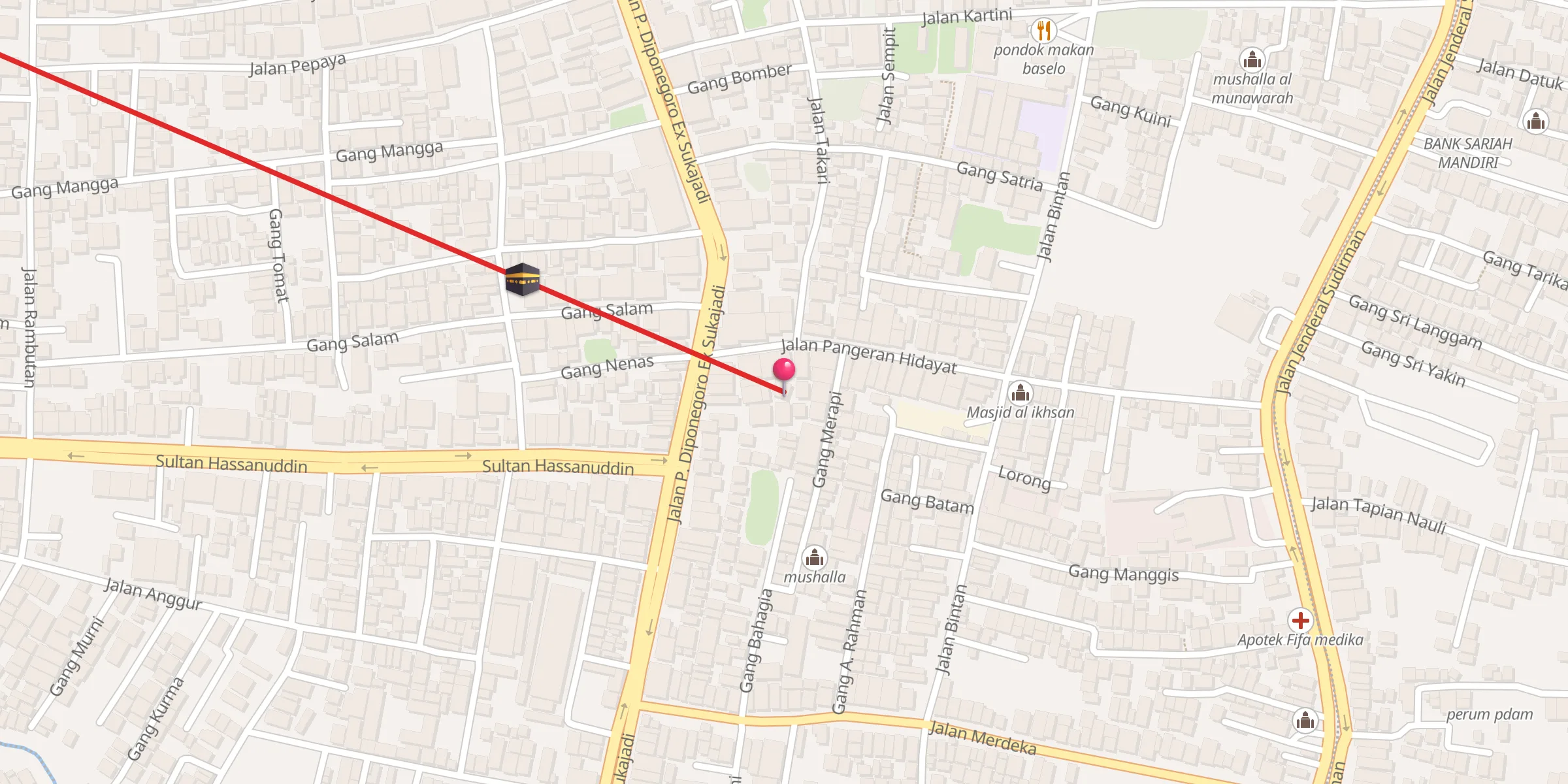 Carte de localisation : mushalla al muttaqin