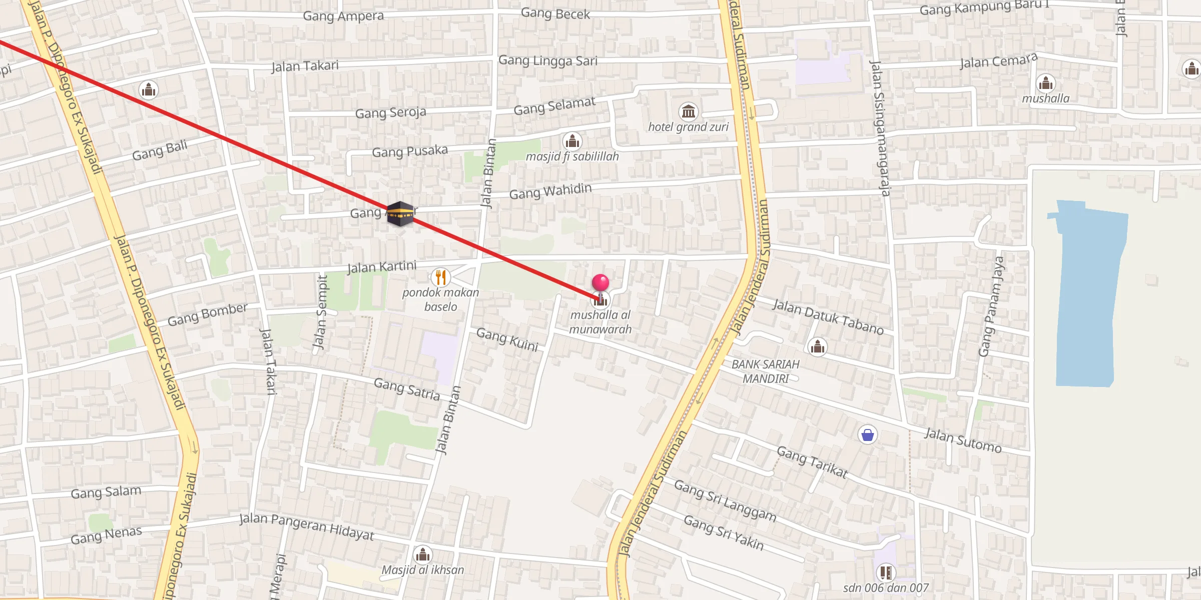 Carte de localisation : mushalla al munawarah