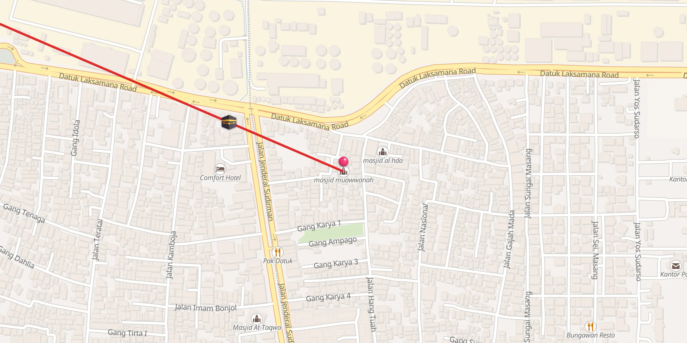 Carte de localisation : masjid muawwanah
