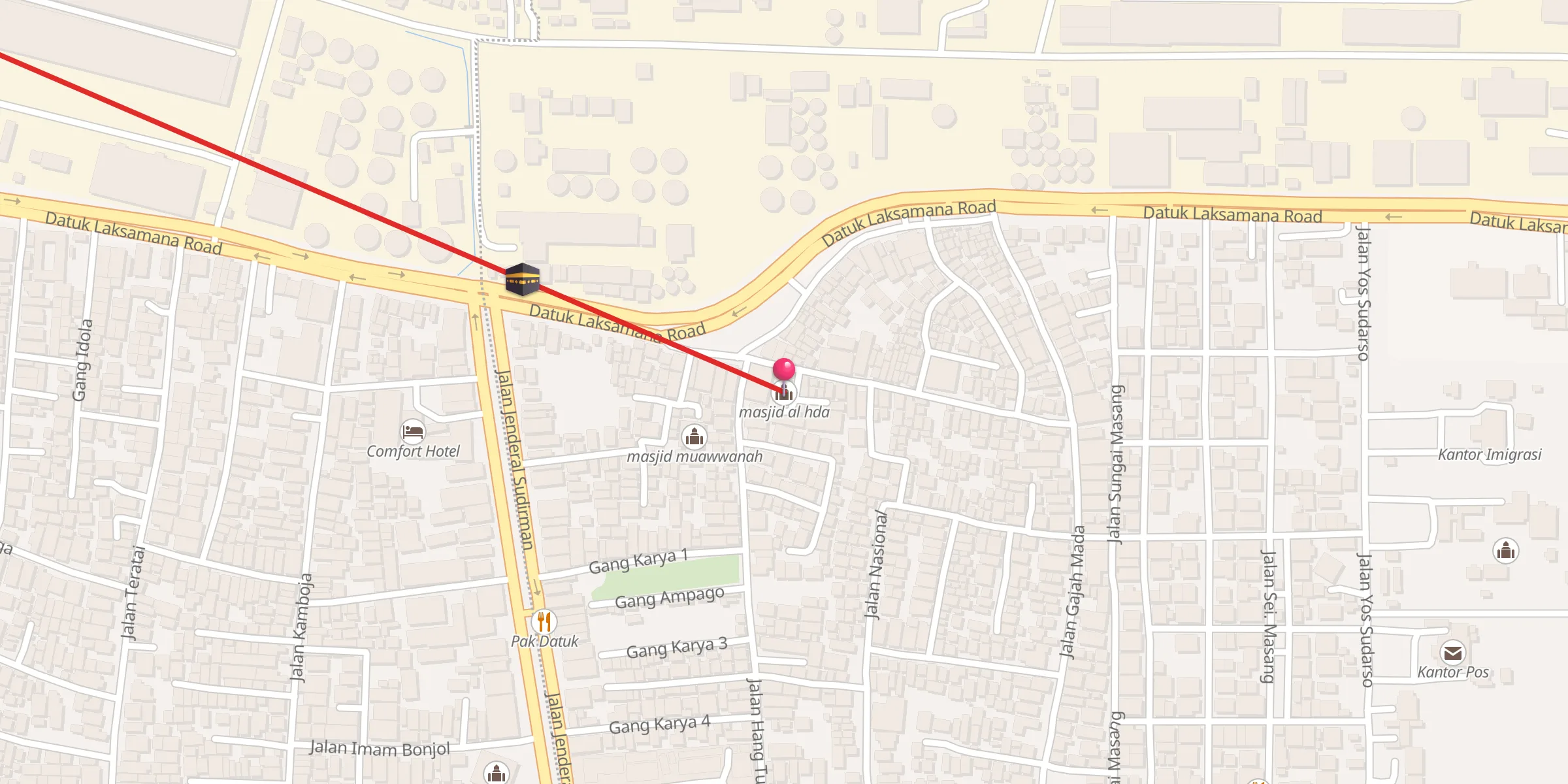 Carte de localisation : masjid al hda