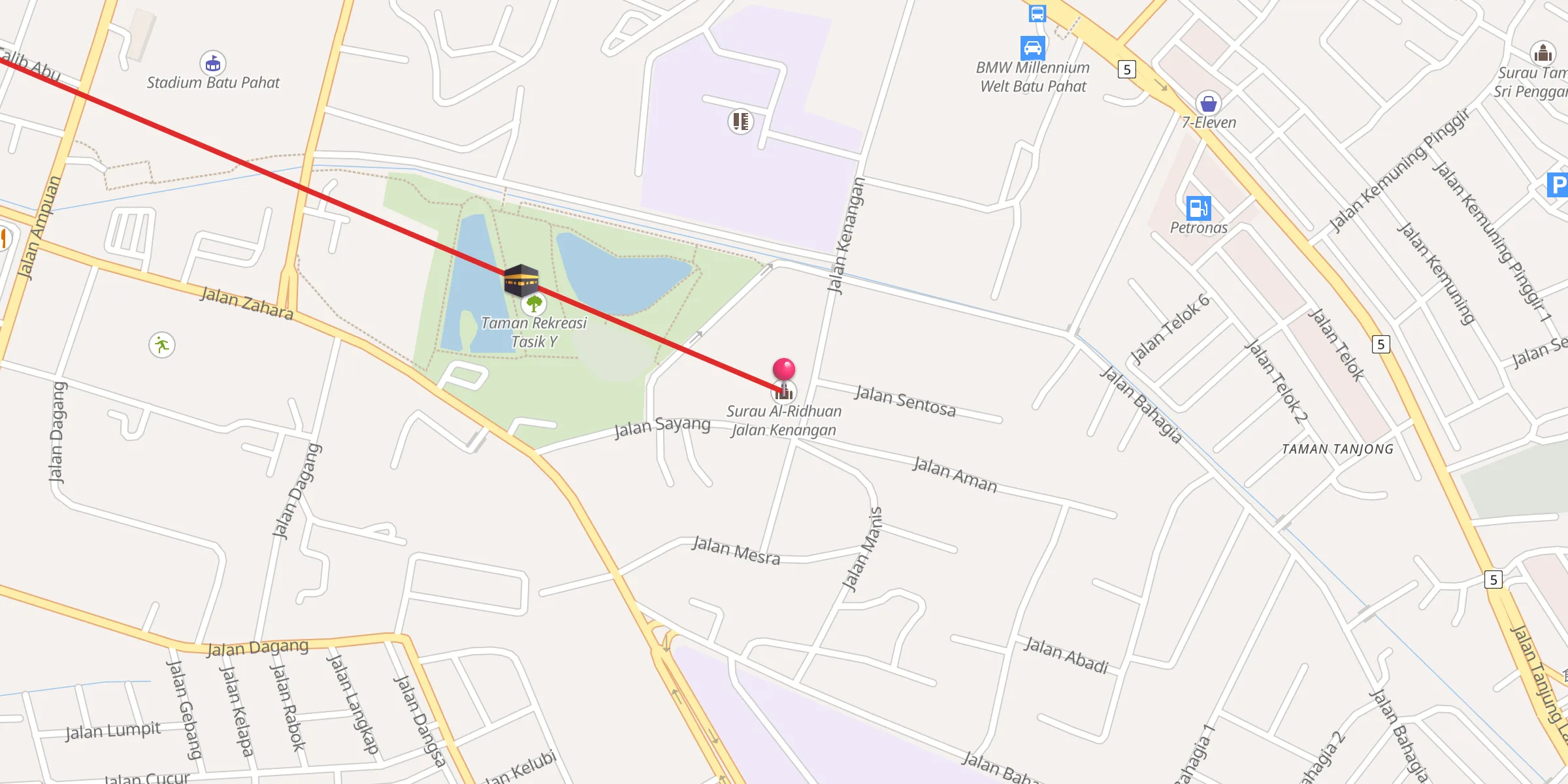 Carte de localisation : Surau Al-Ridhuan Jalan Kenangan