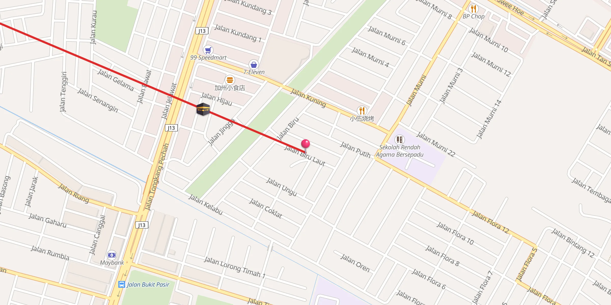 Carte de localisation : Surau Al-Kauthar