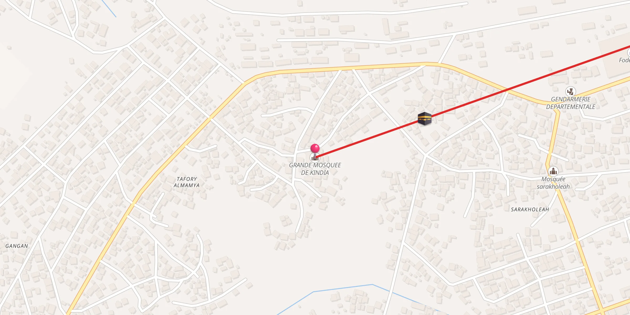 Carte de localisation : GRANDE MOSQUEE DE KINDIA