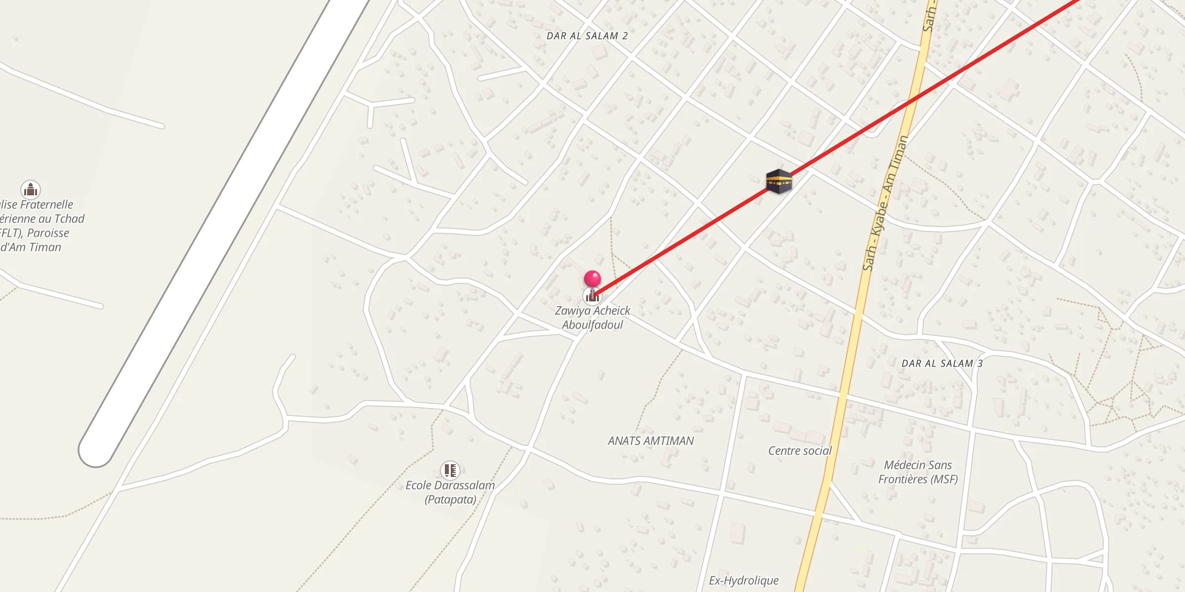 Carte de localisation : Zawiya Acheick Aboulfadoul