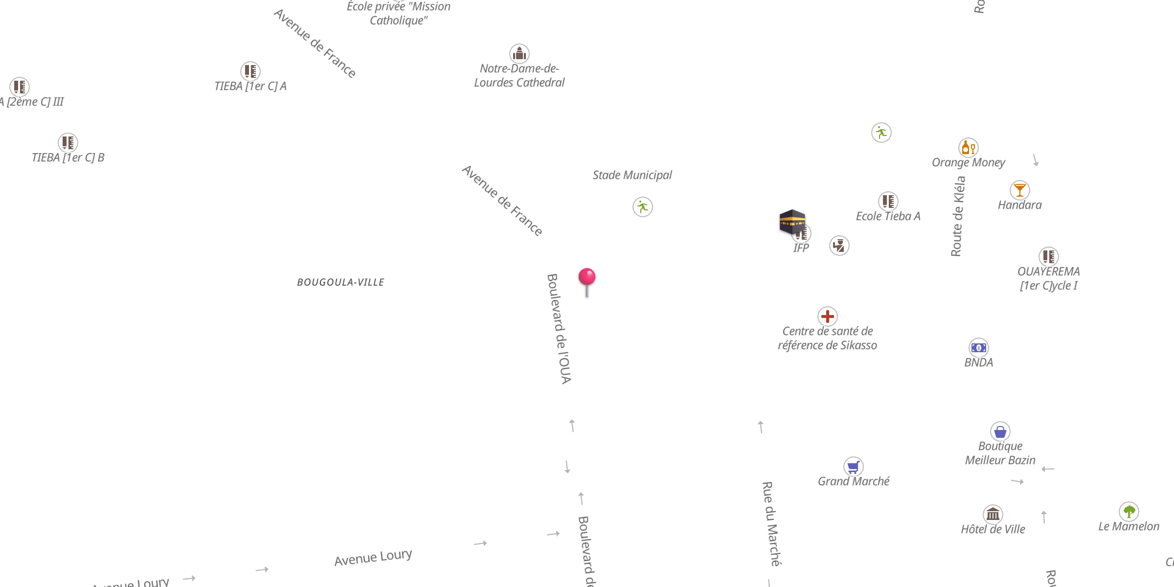 Carte de localisation : Grande Mosquée de Bougoula-Ville