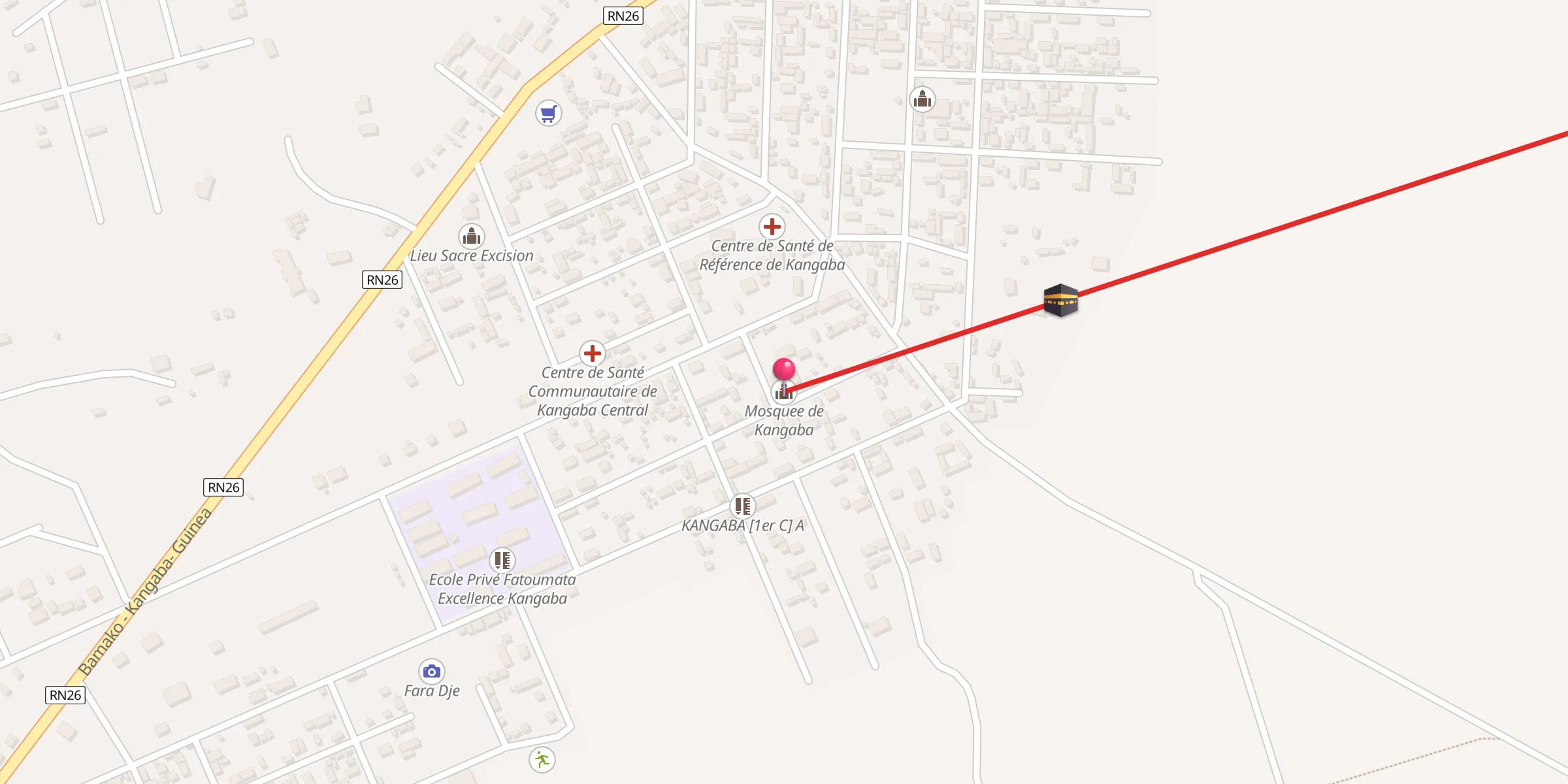 Carte de localisation : Mosquee de Kangaba