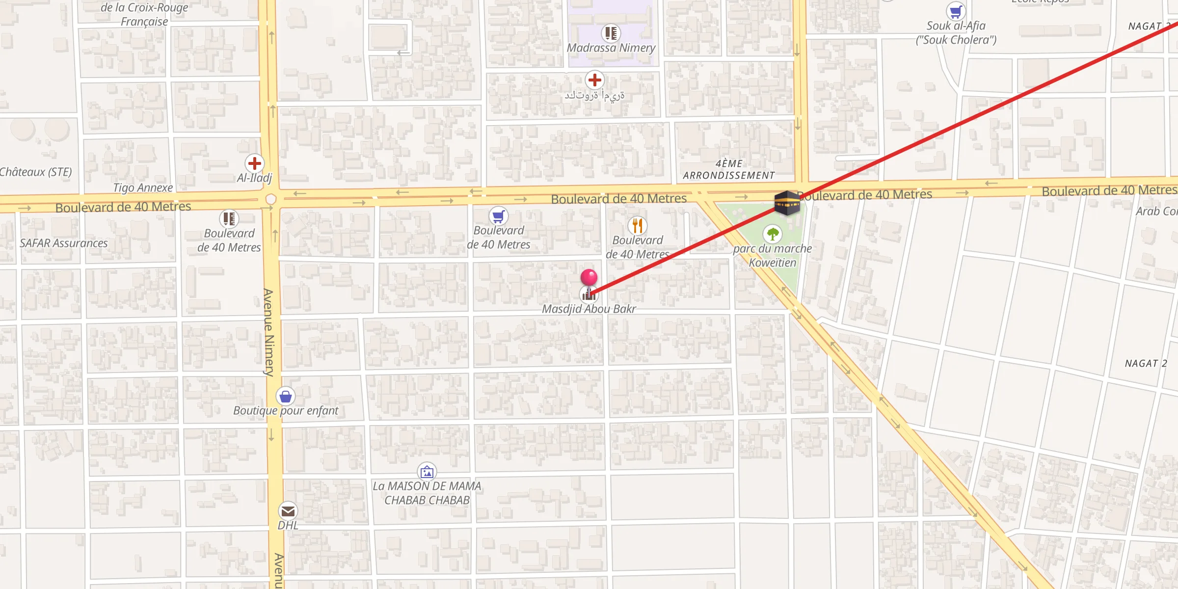 Carte de localisation : Masdjid Abou Bakr