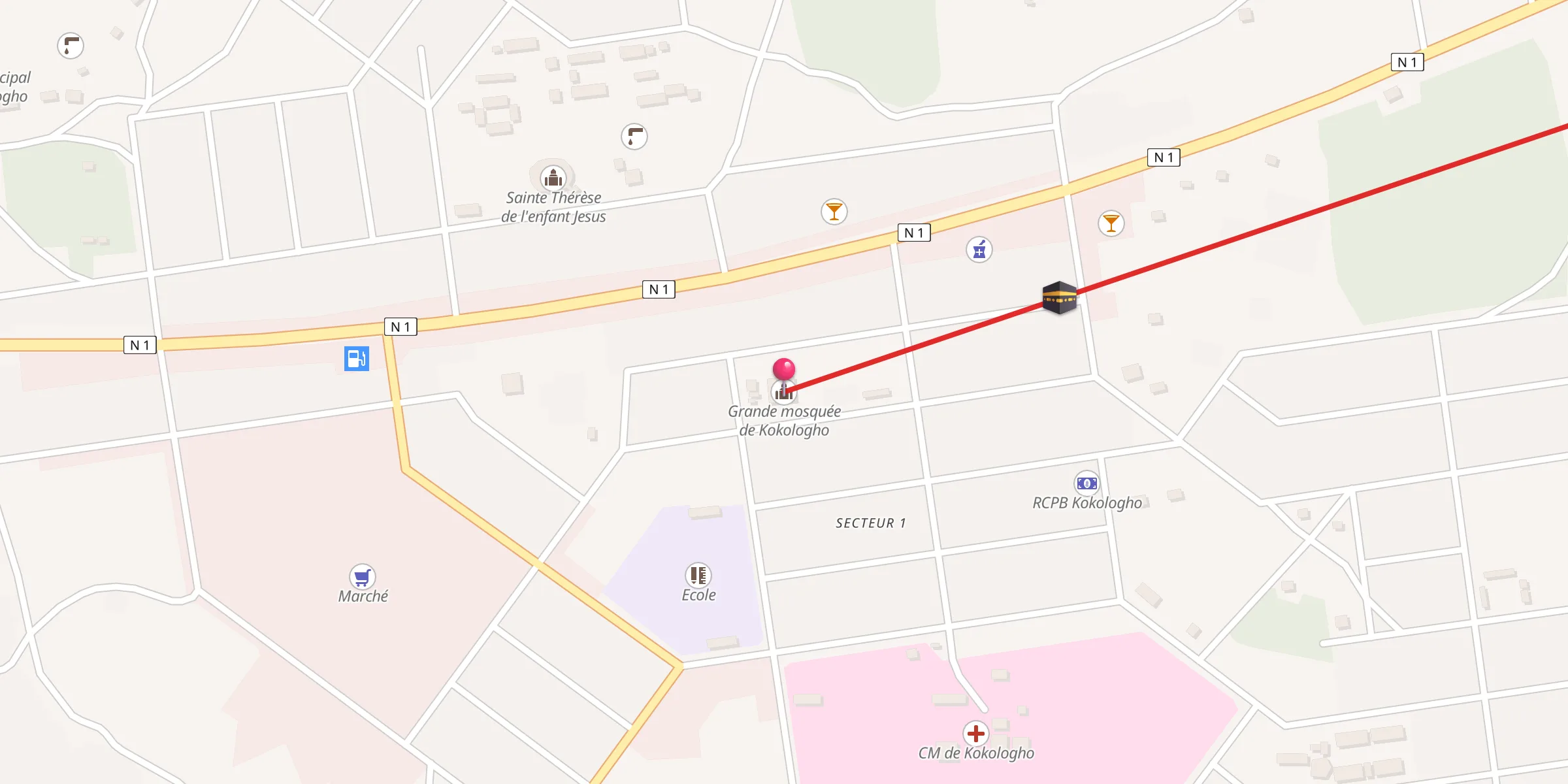 Carte de localisation : Grande mosquée de Kokologho