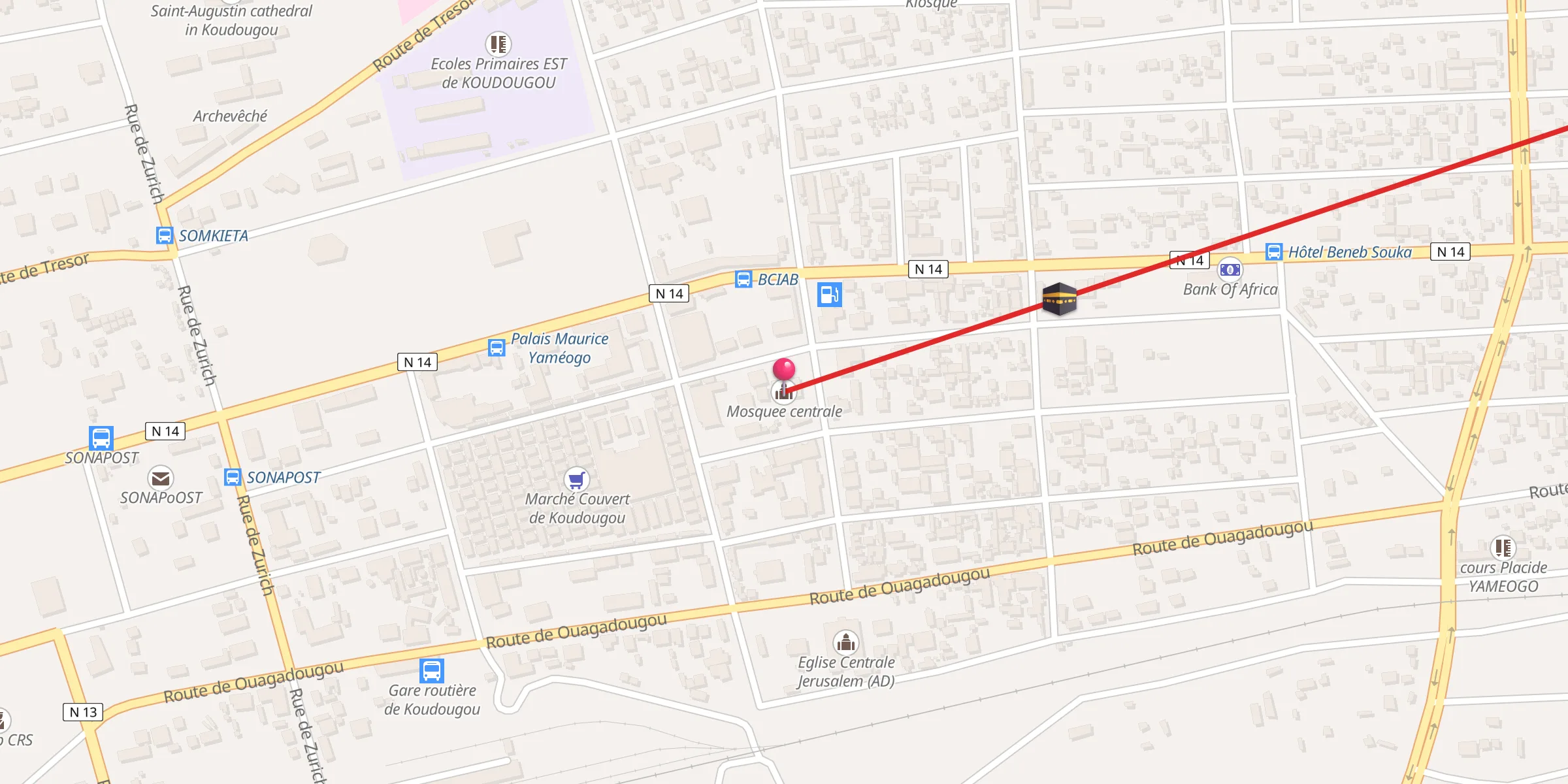 Carte de localisation : Mosquee centrale