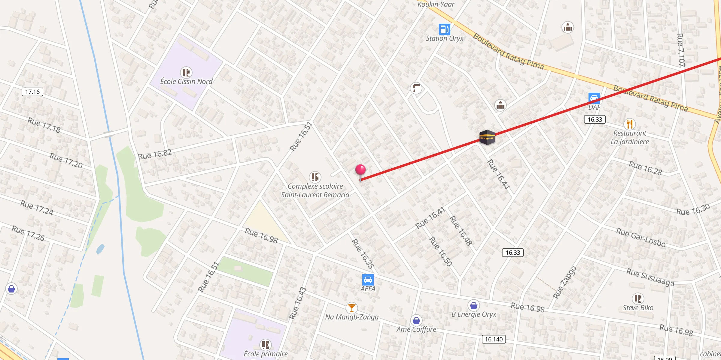 Carte de localisation : Mosquée El Taoba
