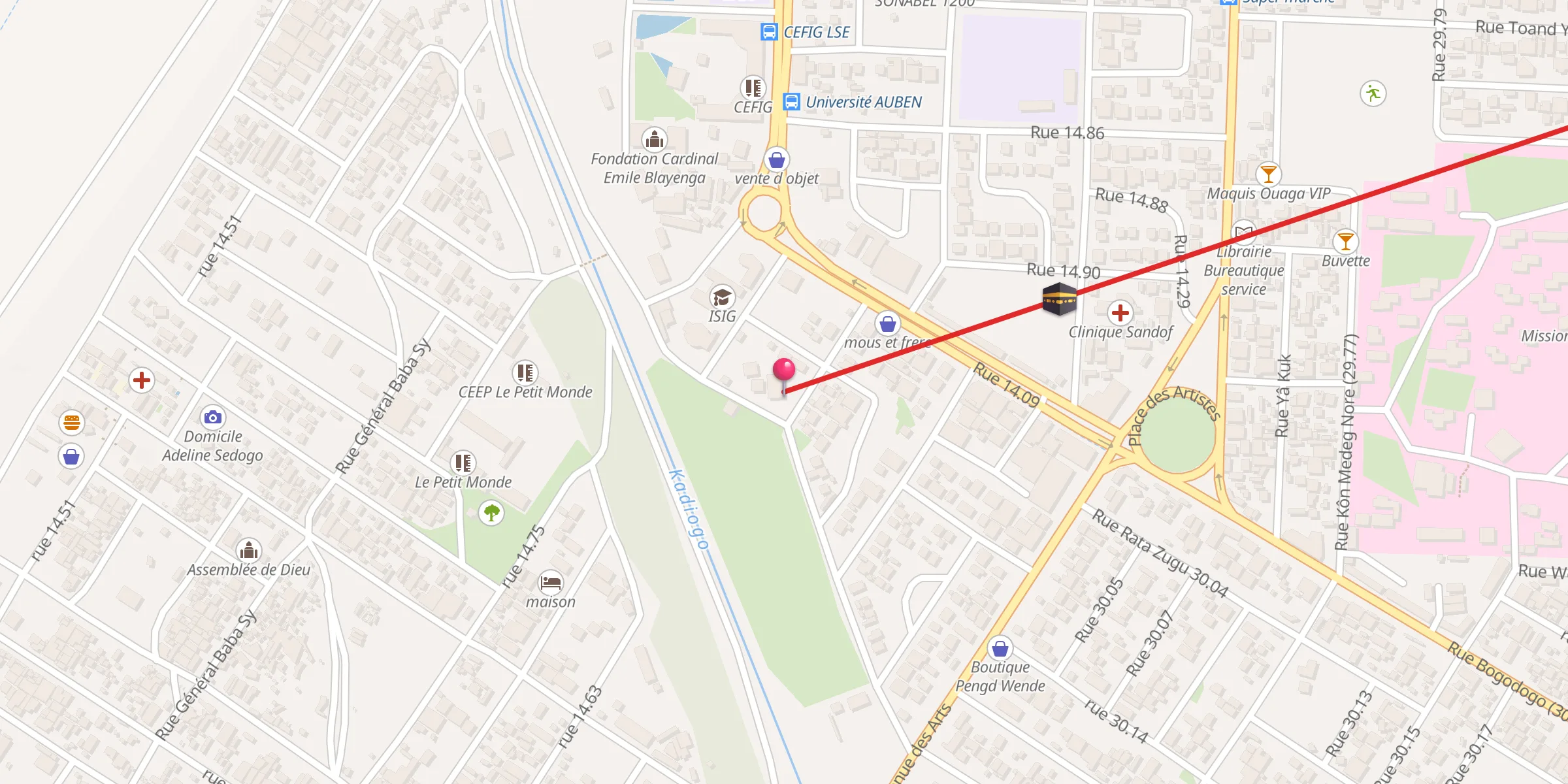 Carte de localisation : Mosquee du Centre de Recherche et de Formation Islamique