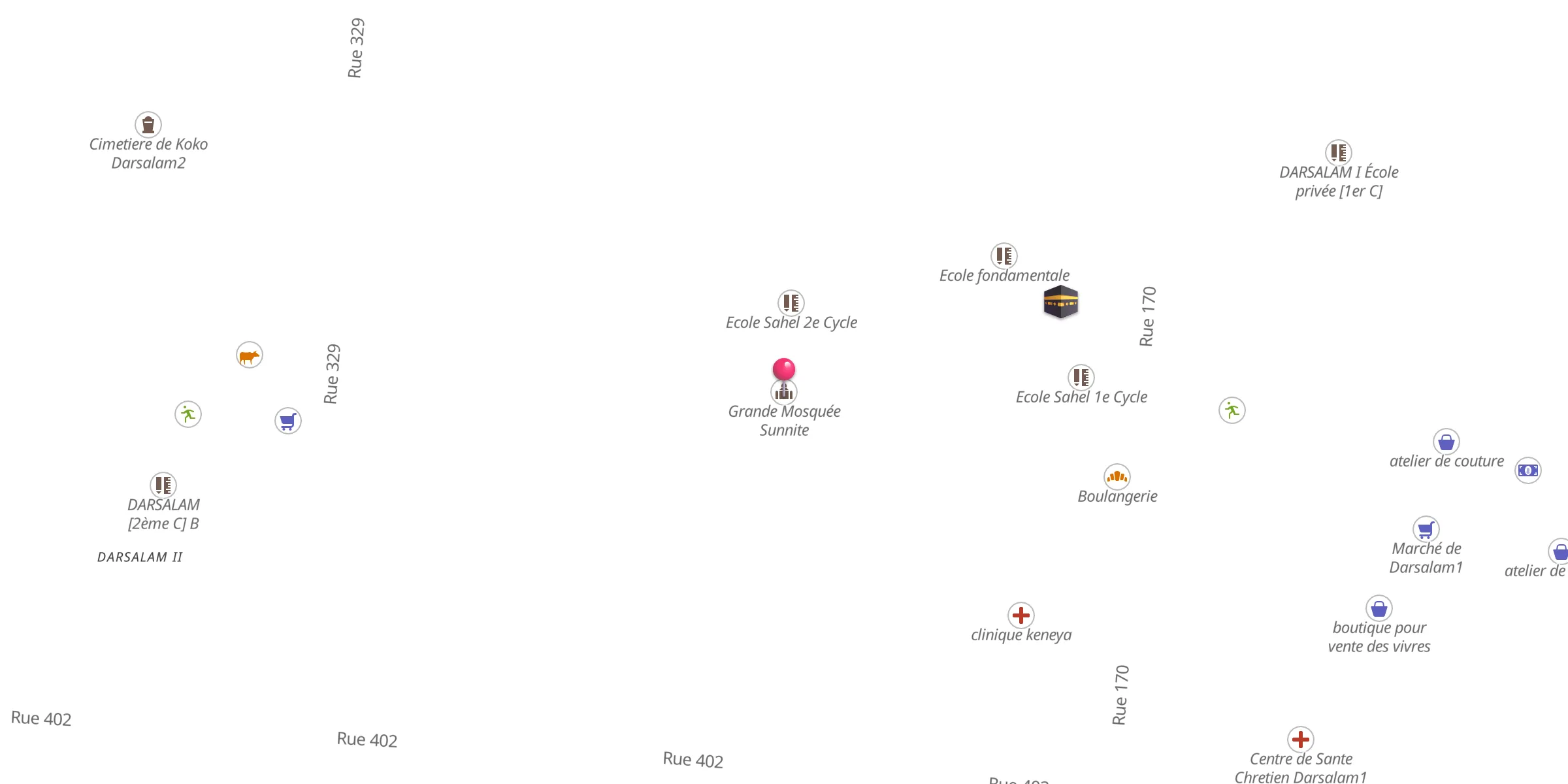 Carte de localisation : Grande Mosquée Sunnite