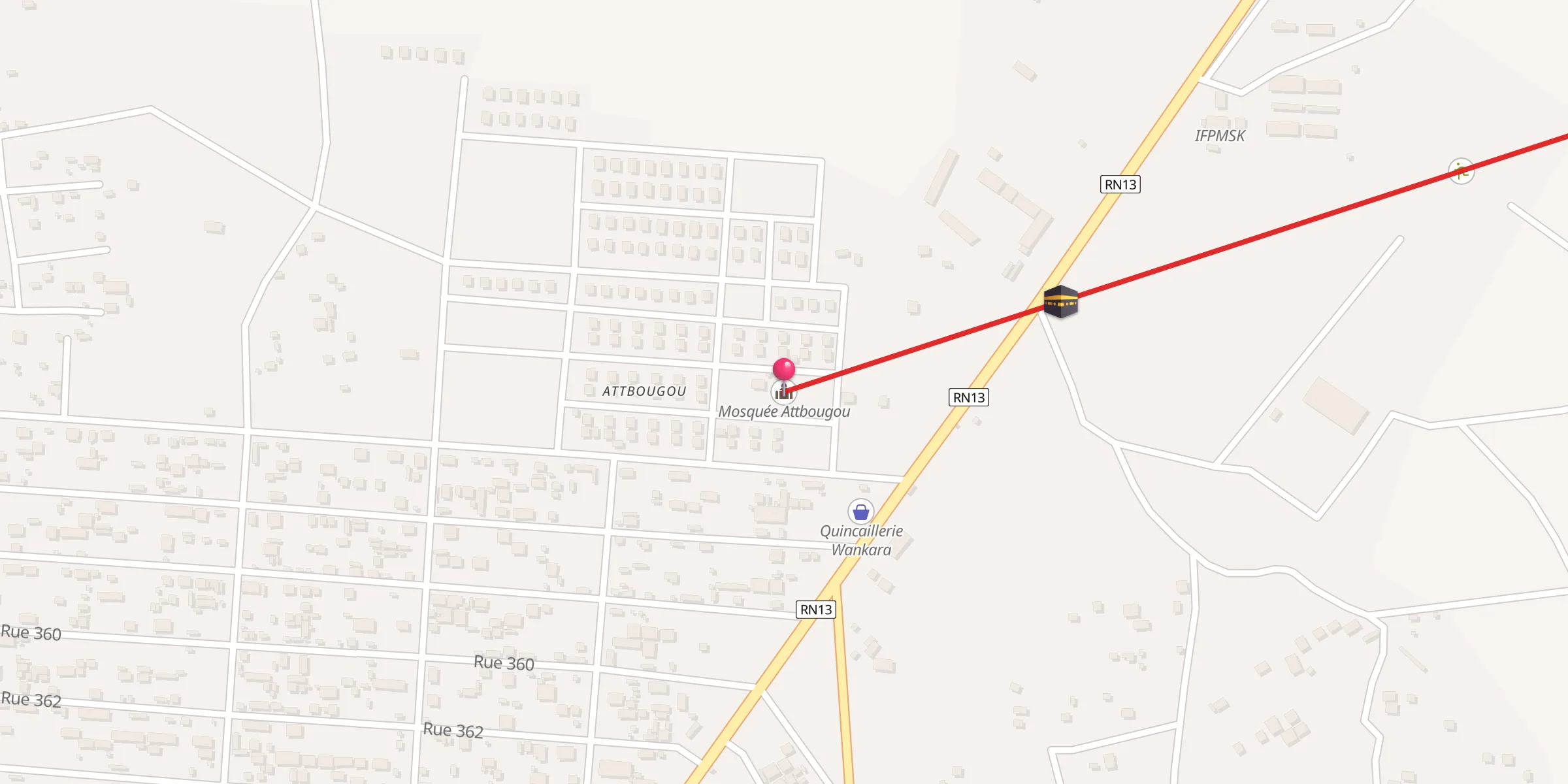 Carte de localisation : Mosquée Attbougou
