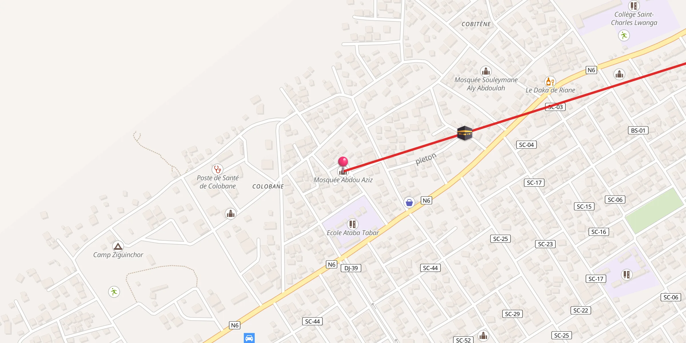 Carte de localisation : Mosquée Abdou Aziz