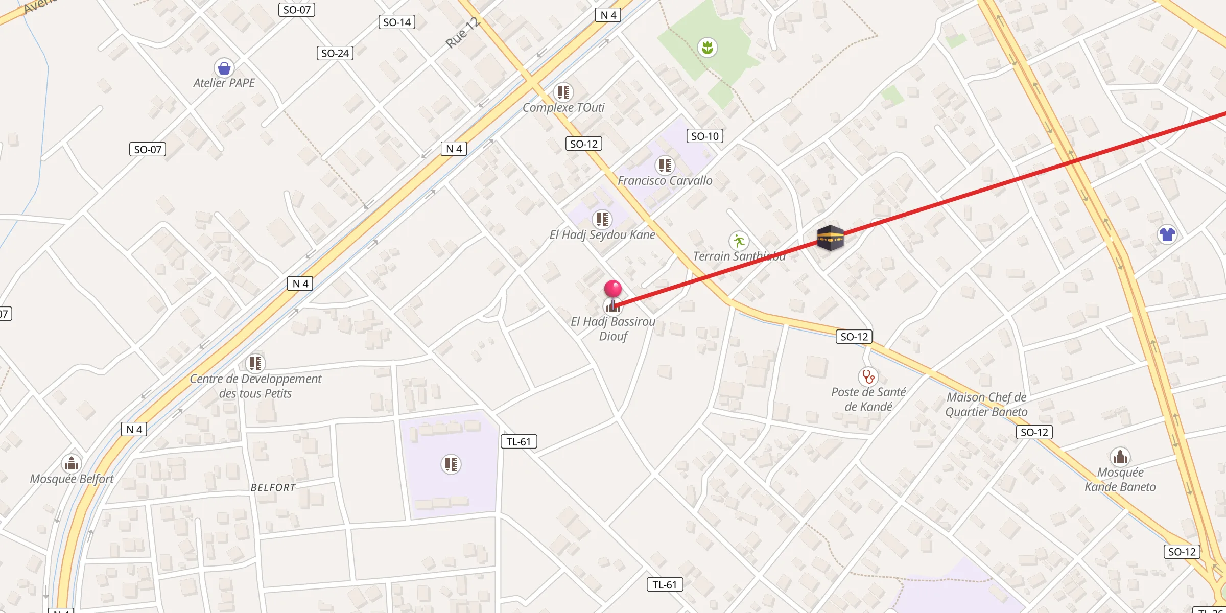 Carte de localisation : El Hadj Bassirou Diouf