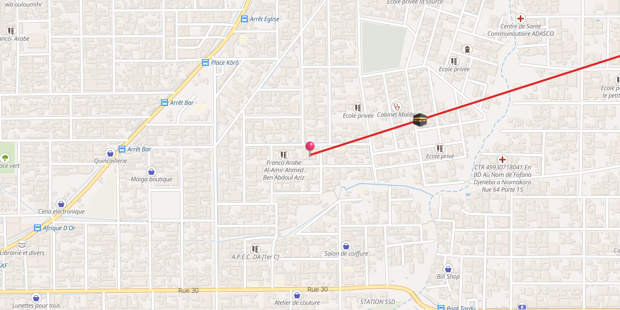 Carte de localisation : Mosquee Leyl Atoul Kha Dri