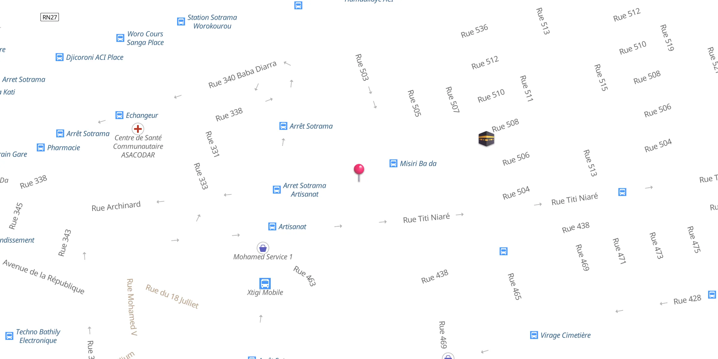 Carte de localisation : Grande Mosquée de Bamako