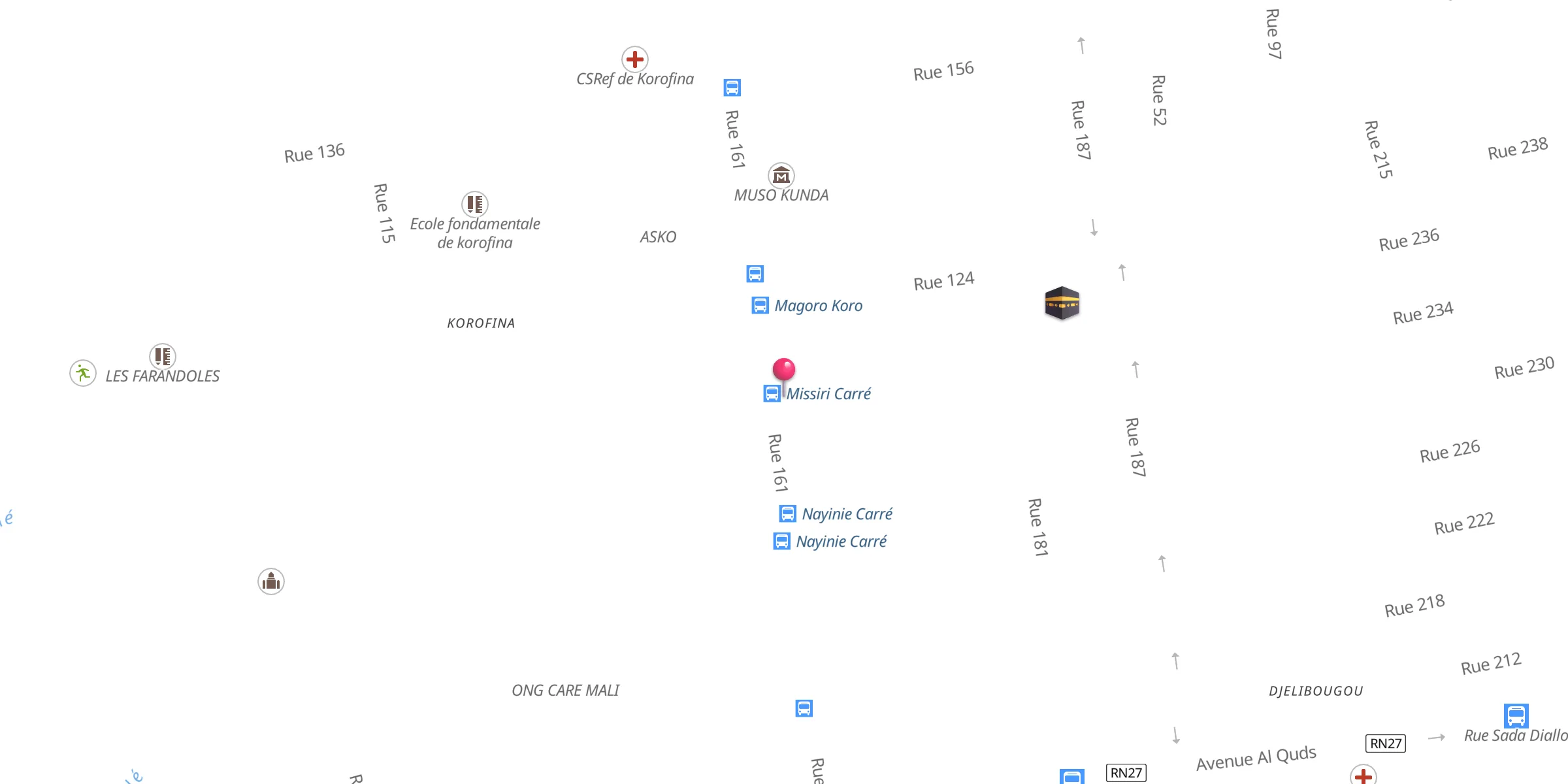 Carte de localisation : Mosquee de Korofina-Nord